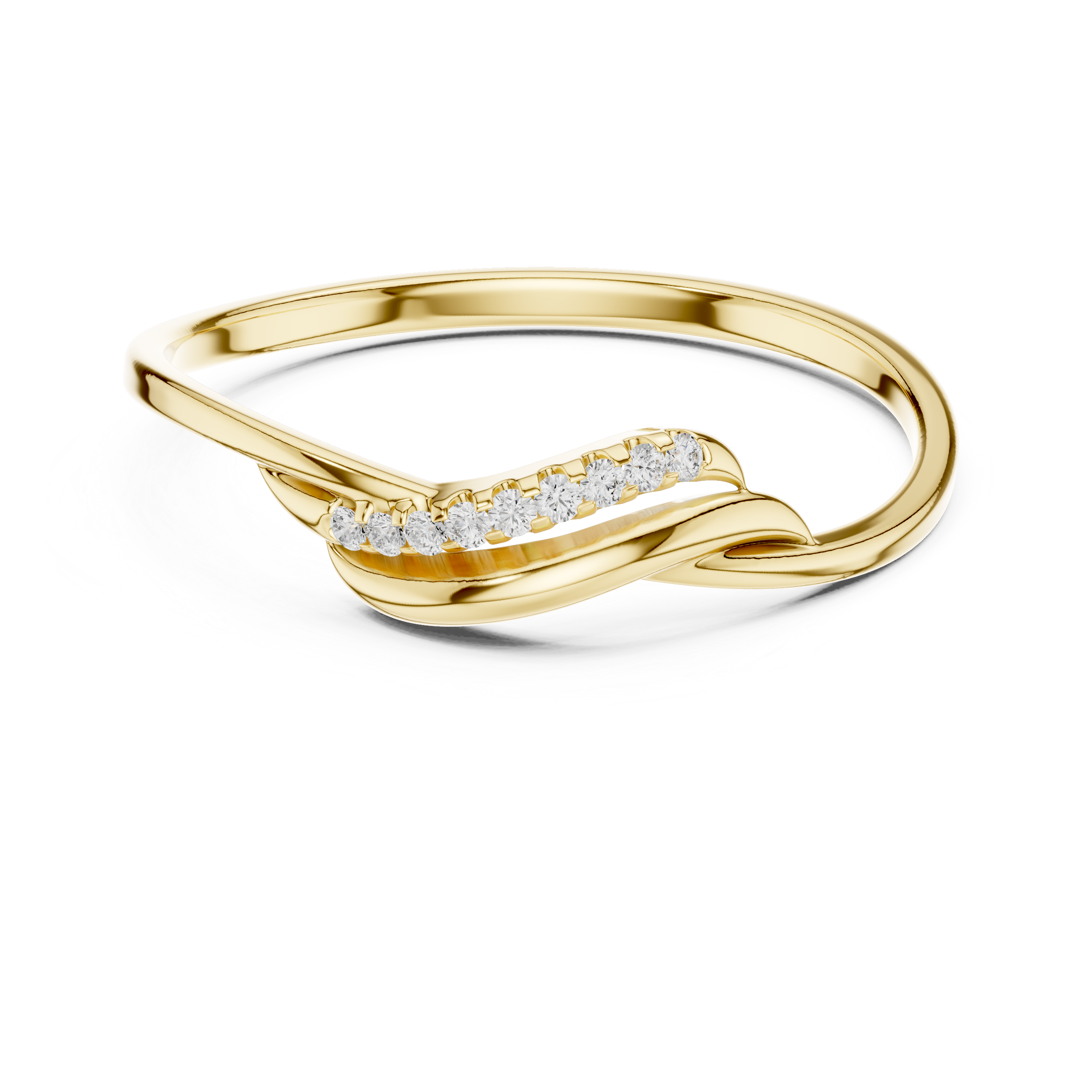 Minimalist Diamond Band Ring in 14KT Gold