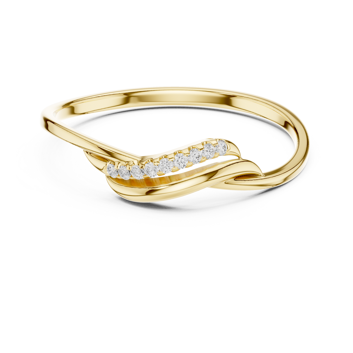 Minimalist Diamond Band Ring in 14KT Gold