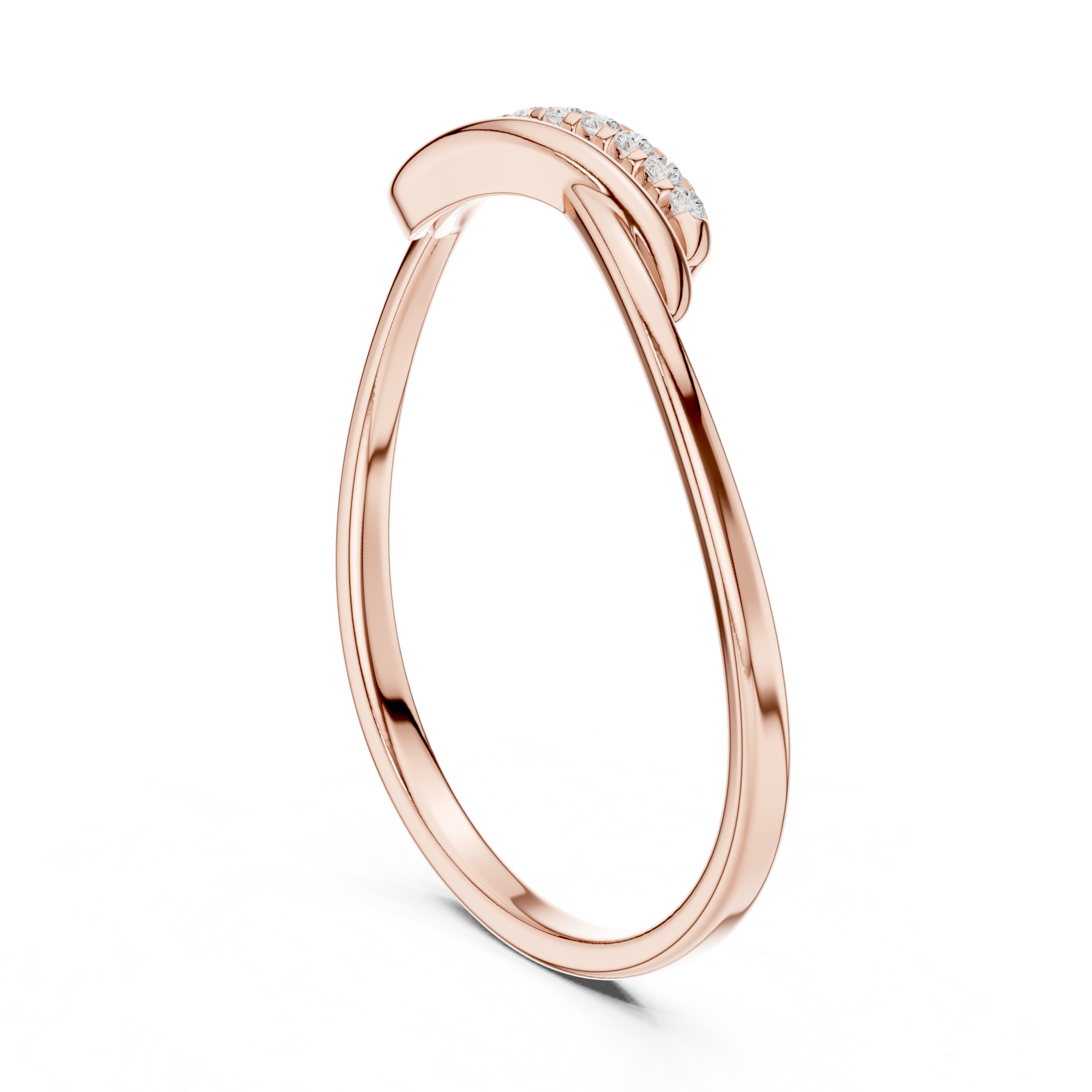 Minimalist Diamond Band Ring in 14KT Gold