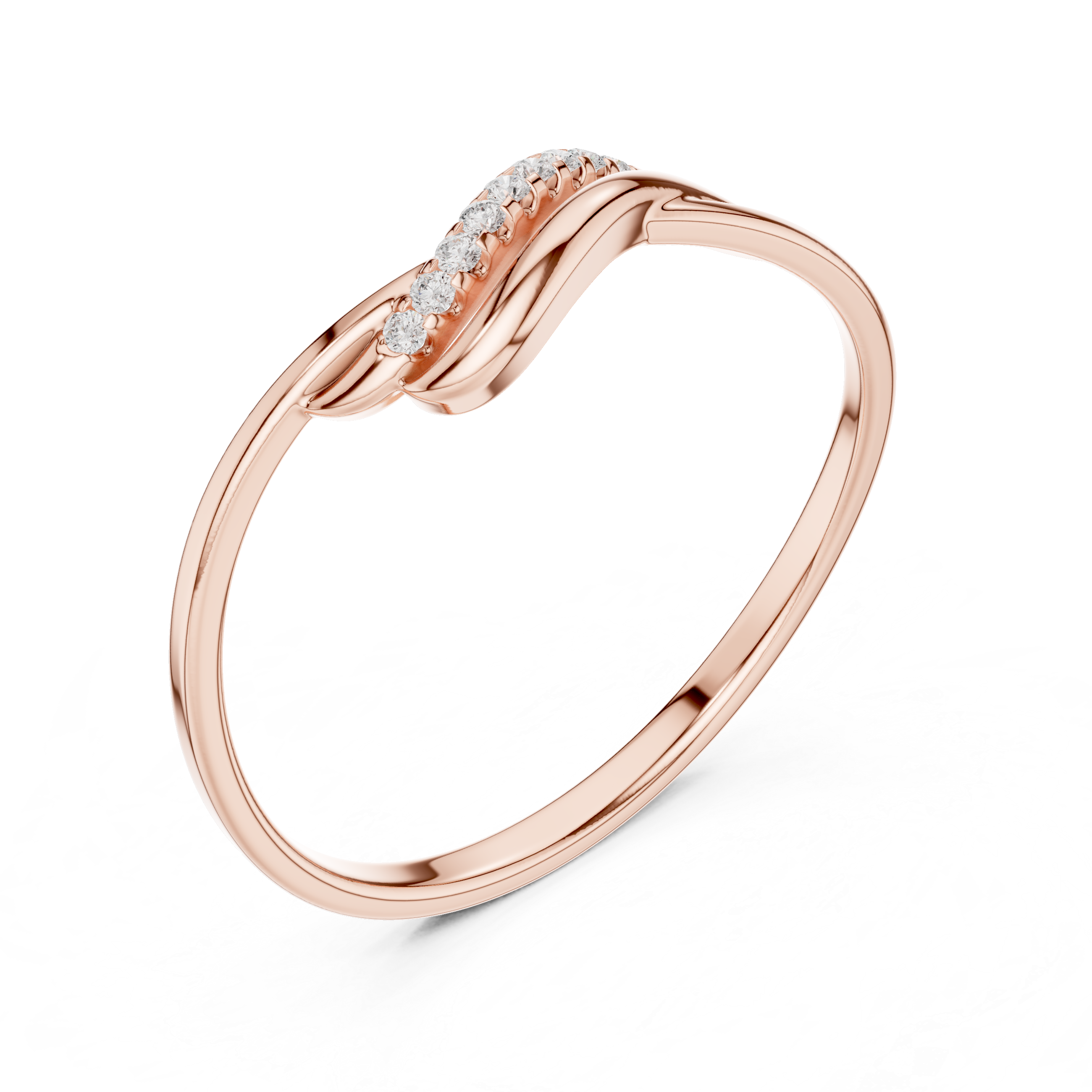 Minimalist Diamond Band Ring in 14KT Gold