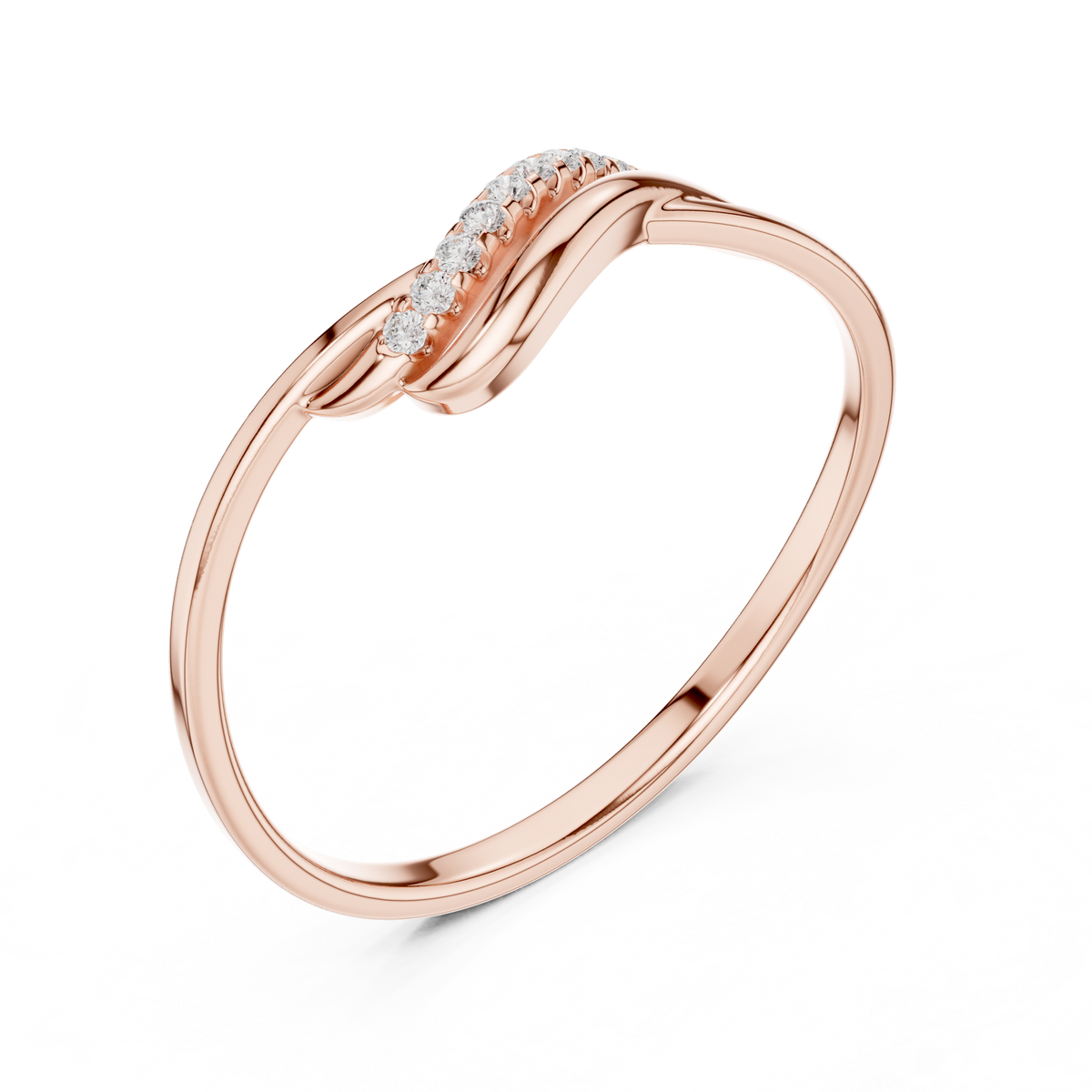 Minimalist Diamond Band Ring in 14KT Gold