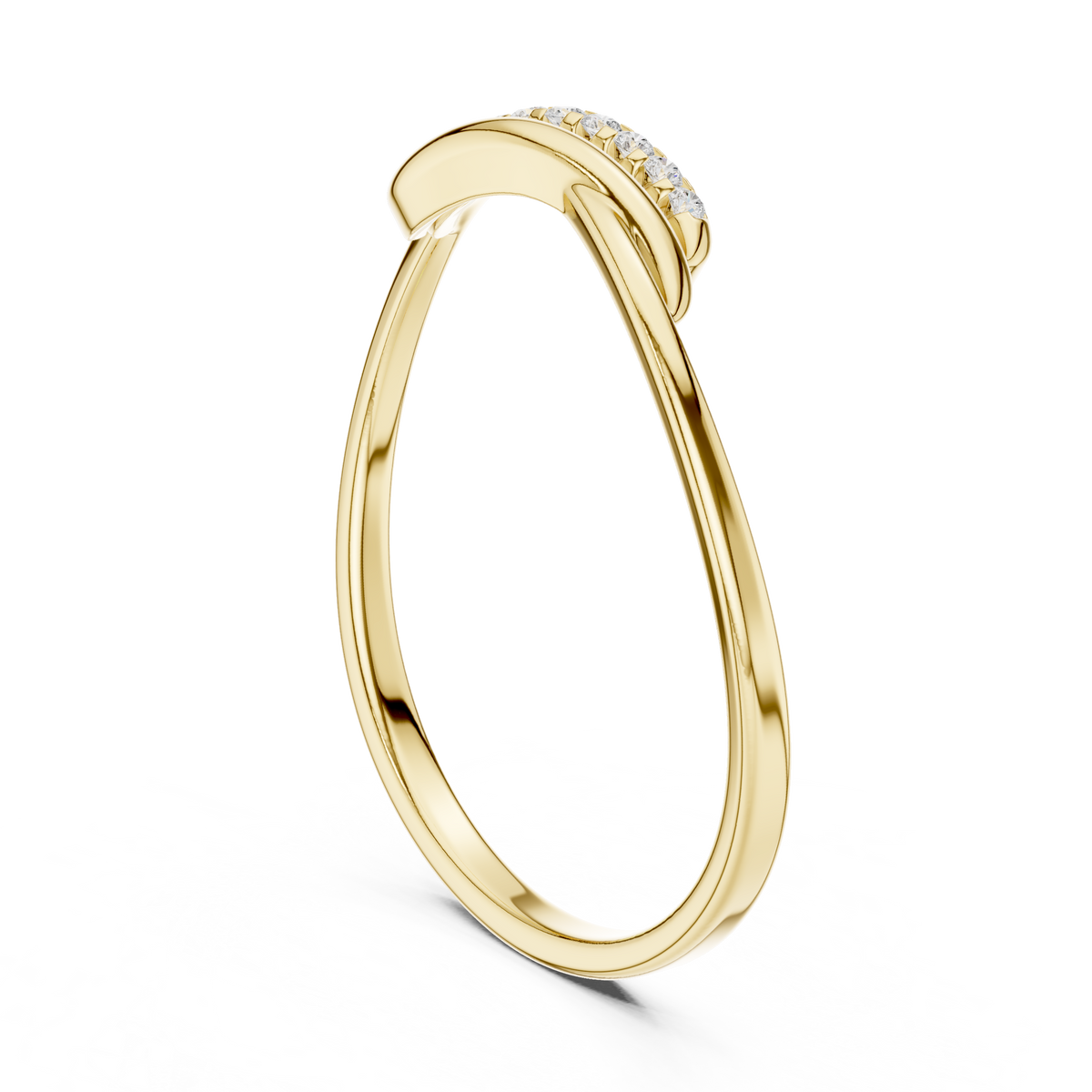 Minimalist Diamond Band Ring in 14KT Gold