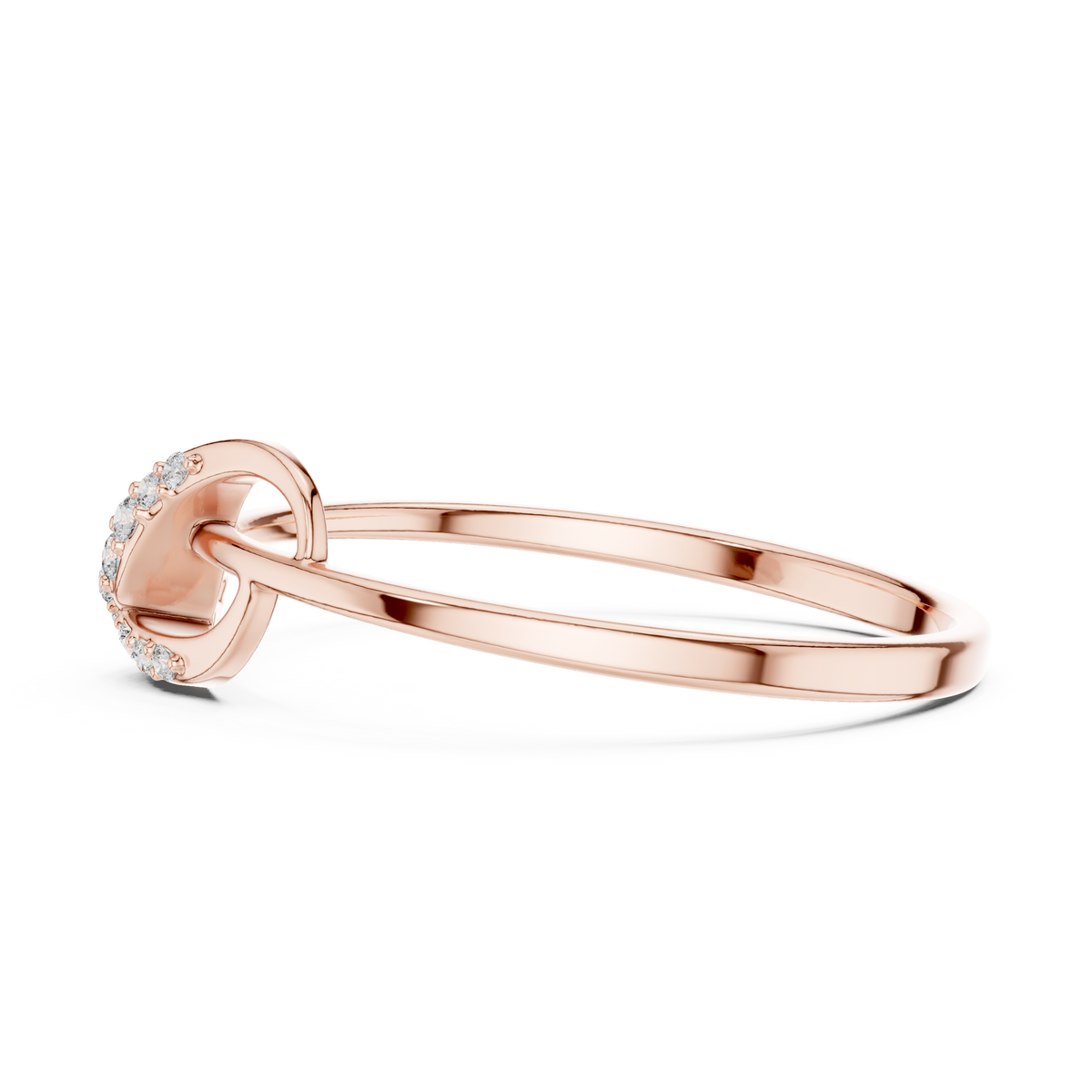 Luxury Curved Diamond Designer Ring in 14KT Gold