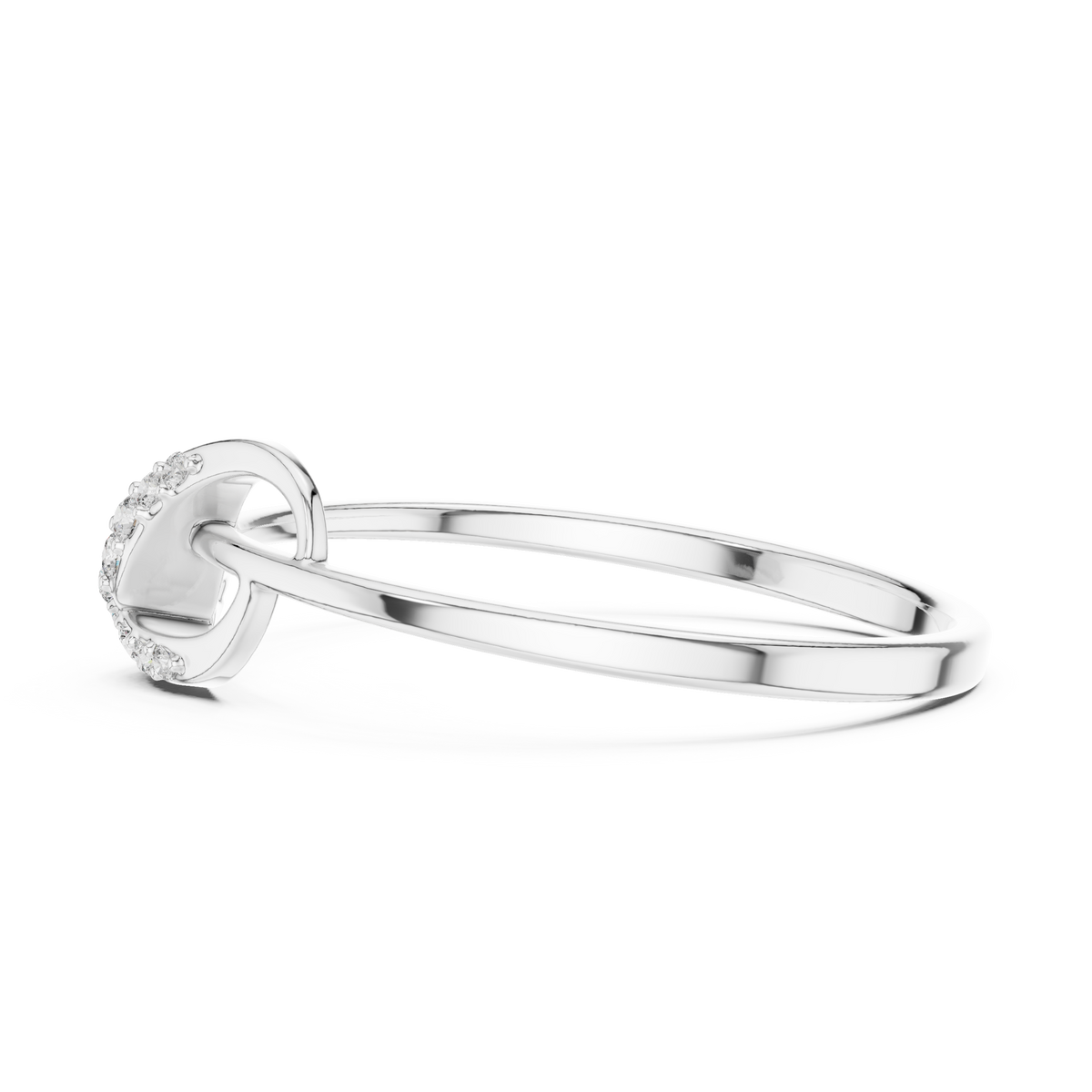 Luxury Curved Diamond Designer Ring in 14KT Gold