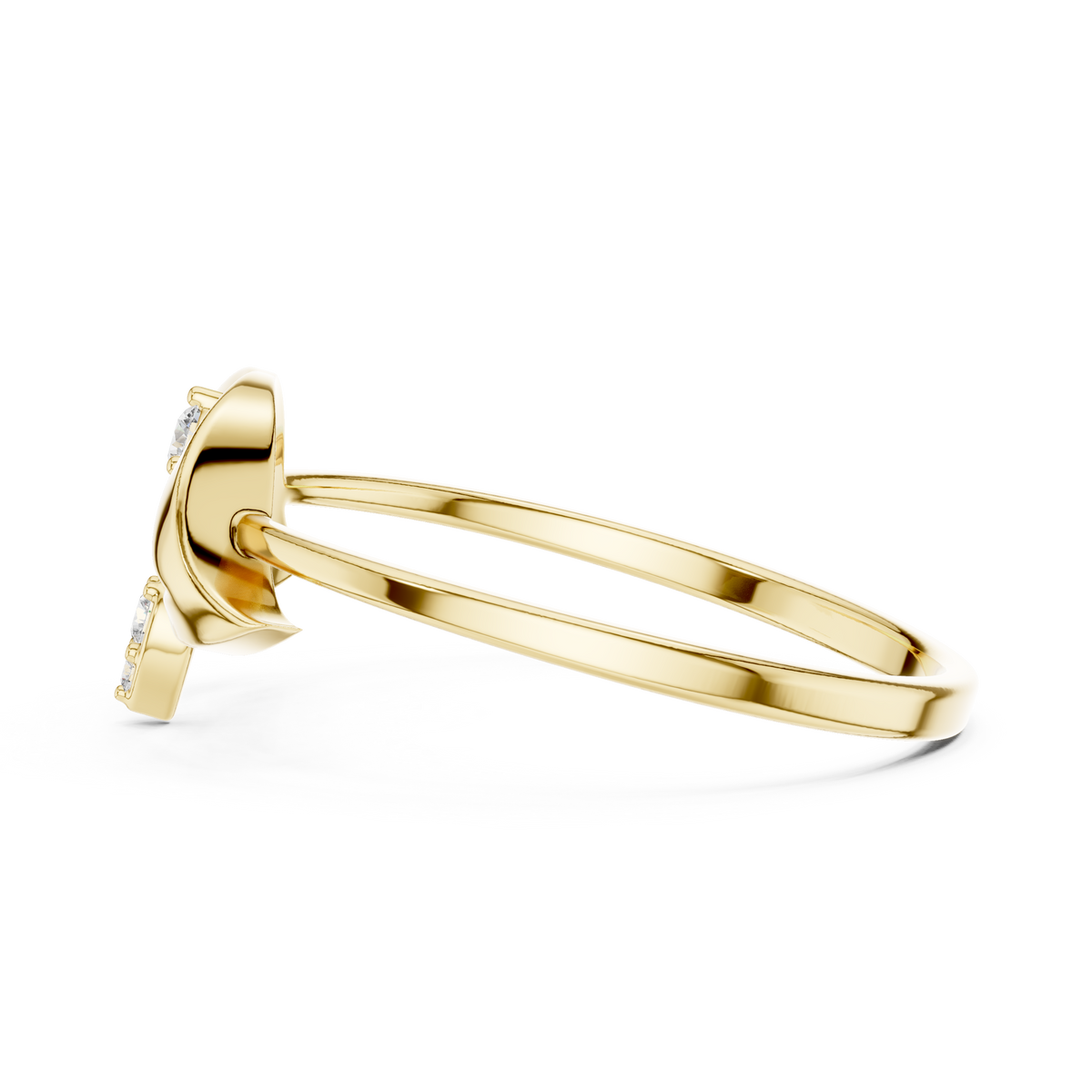 Elegant Three-Stone Diamond Designer Ring in 14KT Gold