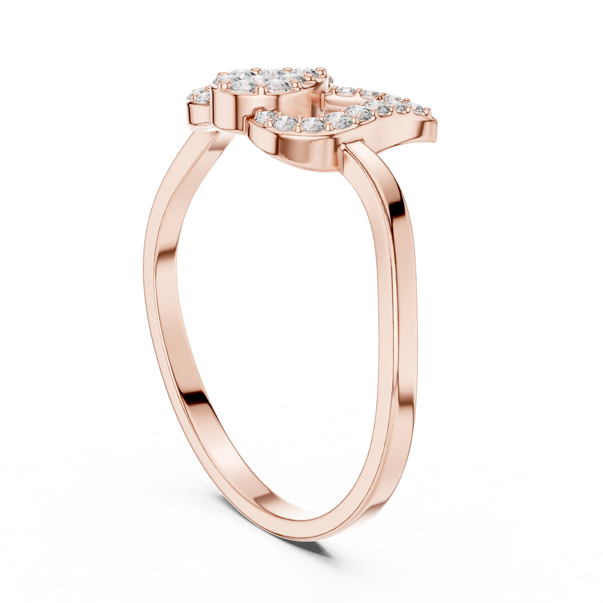 Luxury Lotus Diamond Designer Ring in 14KT Gold