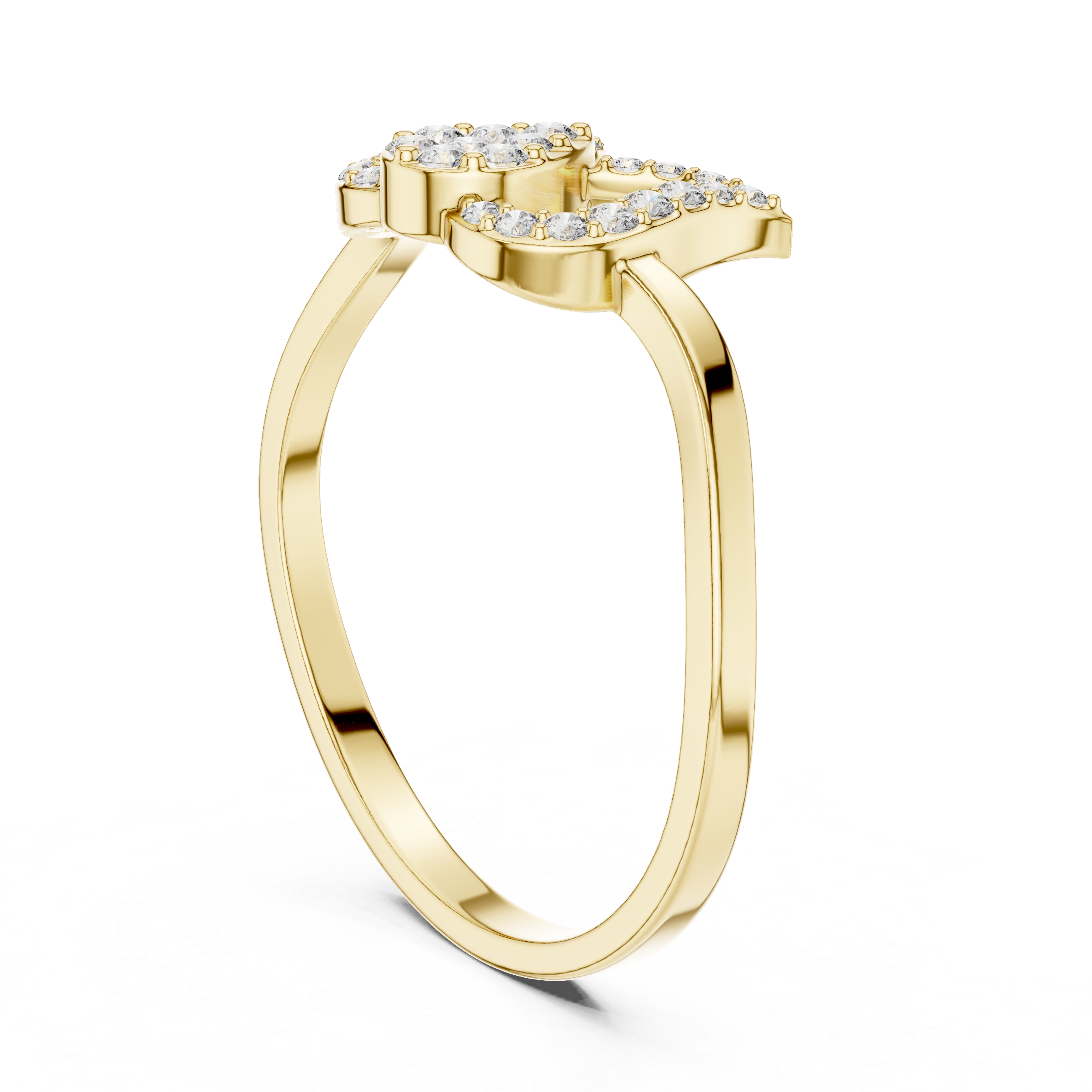 Luxury Lotus Diamond Designer Ring in 14KT Gold