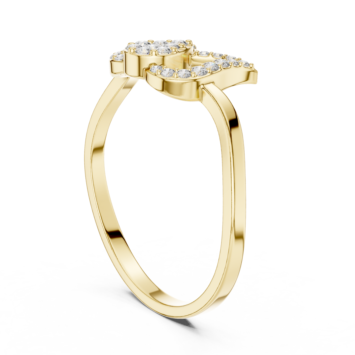 Luxury Lotus Diamond Designer Ring in 14KT Gold