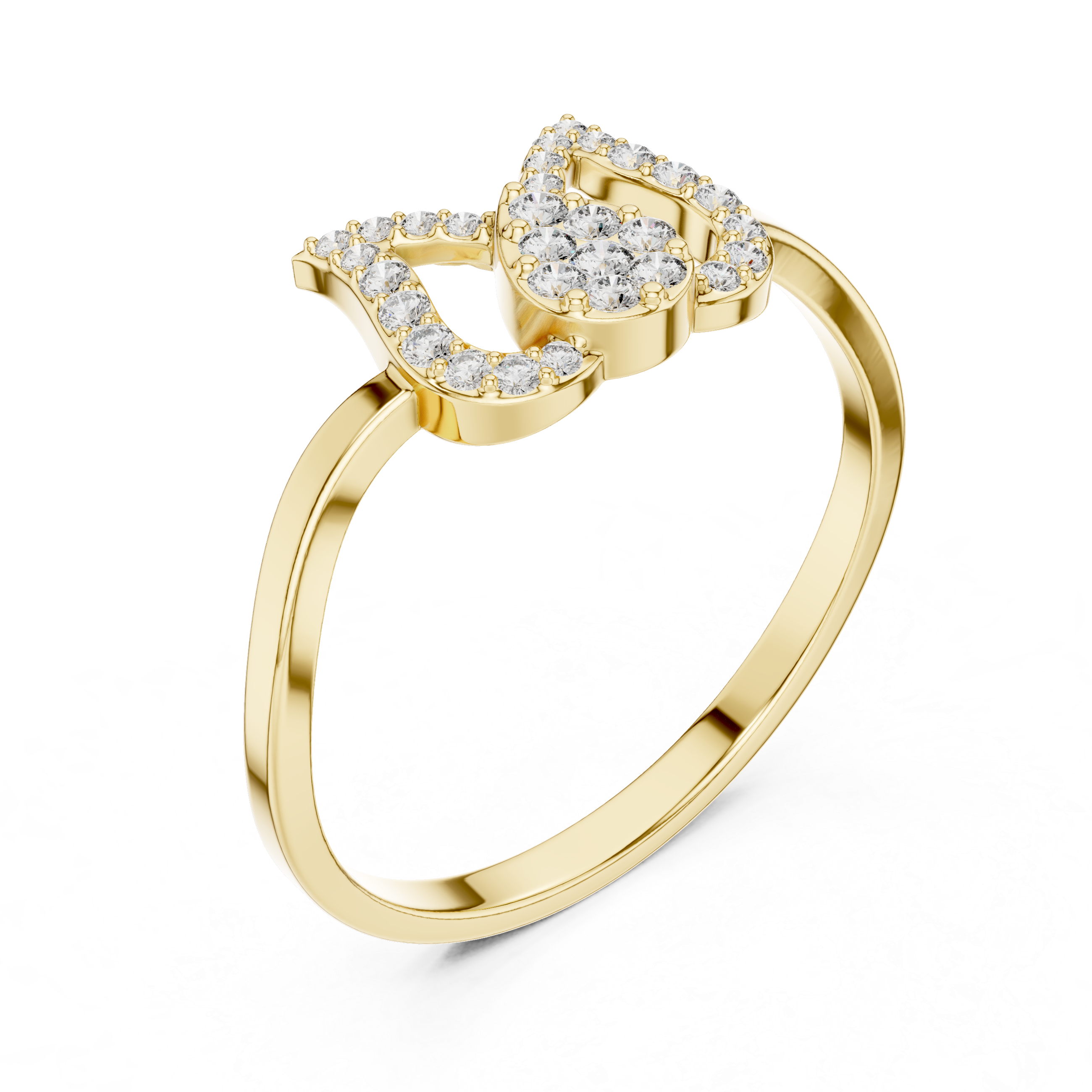 Luxury Lotus Diamond Designer Ring in 14KT Gold