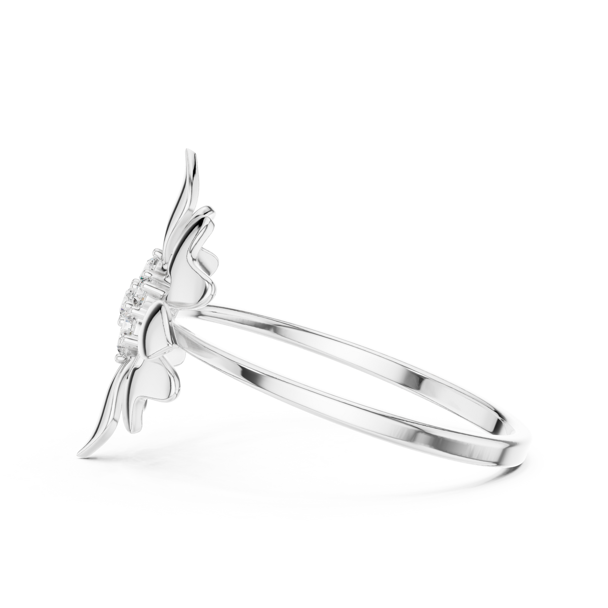 Luxury Floral Diamond Ring in Solid Gold Finish