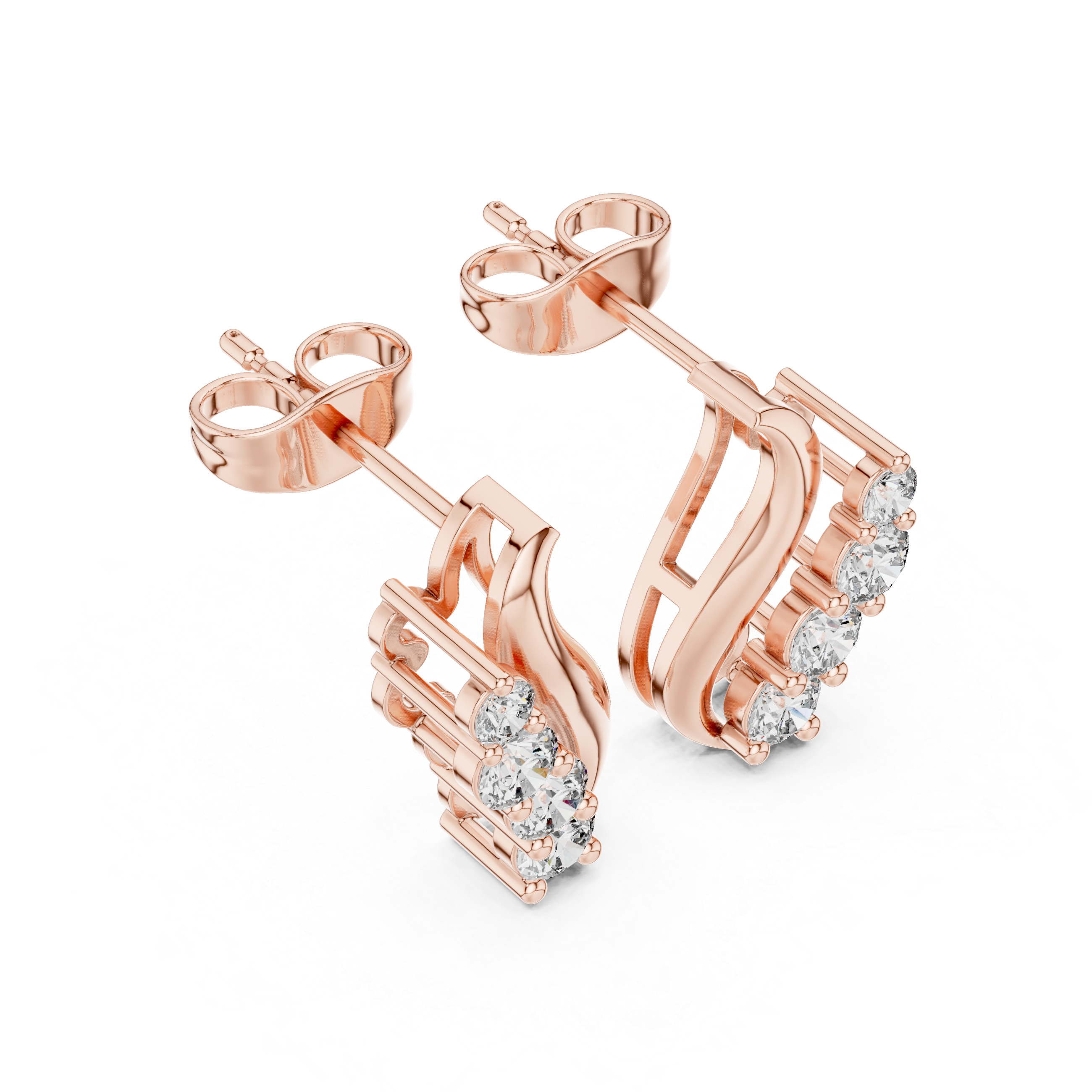 Elegant S-Curve Lab-Grown Diamond Designer Statement Ring