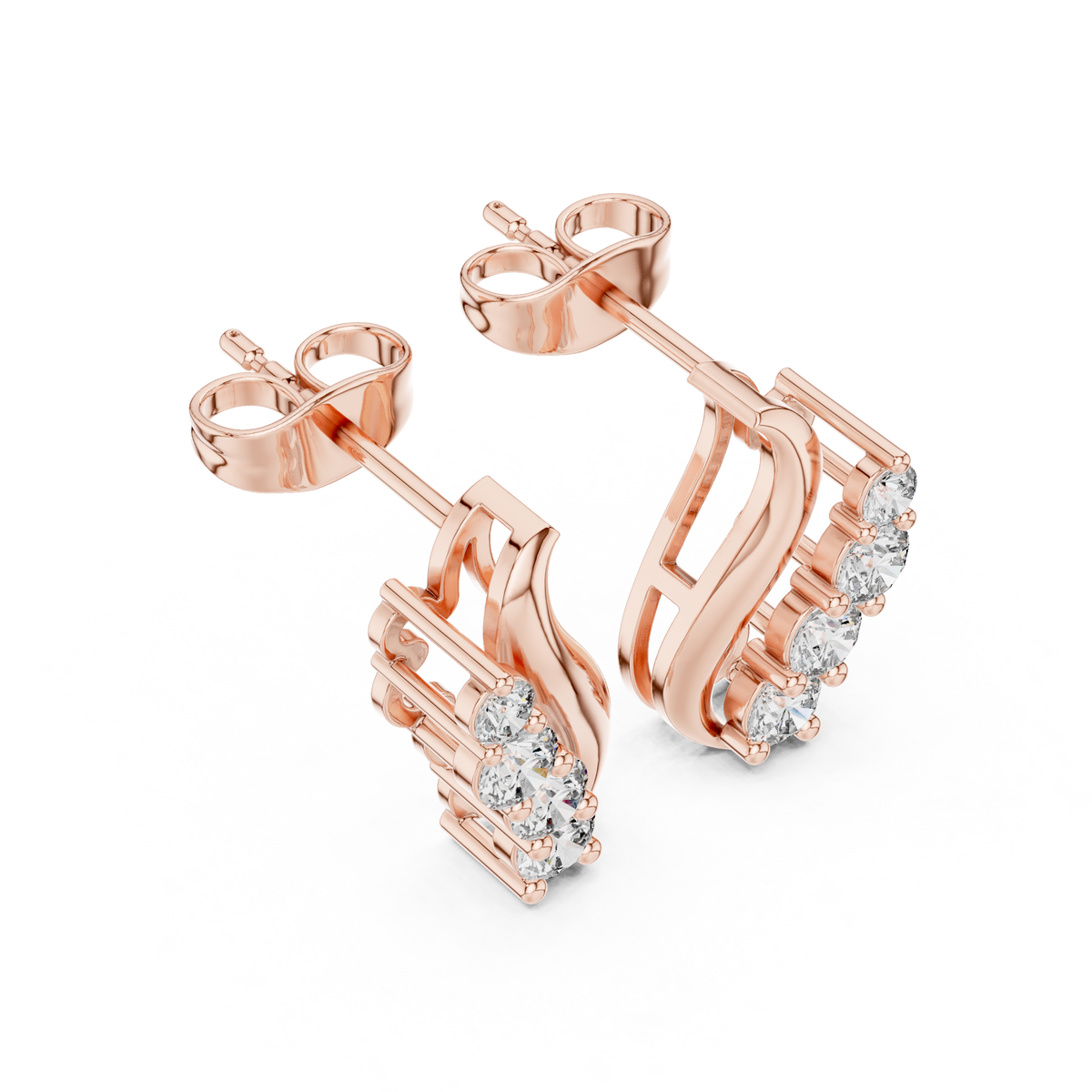 Elegant S-Curve Lab-Grown Diamond Designer Statement Ring