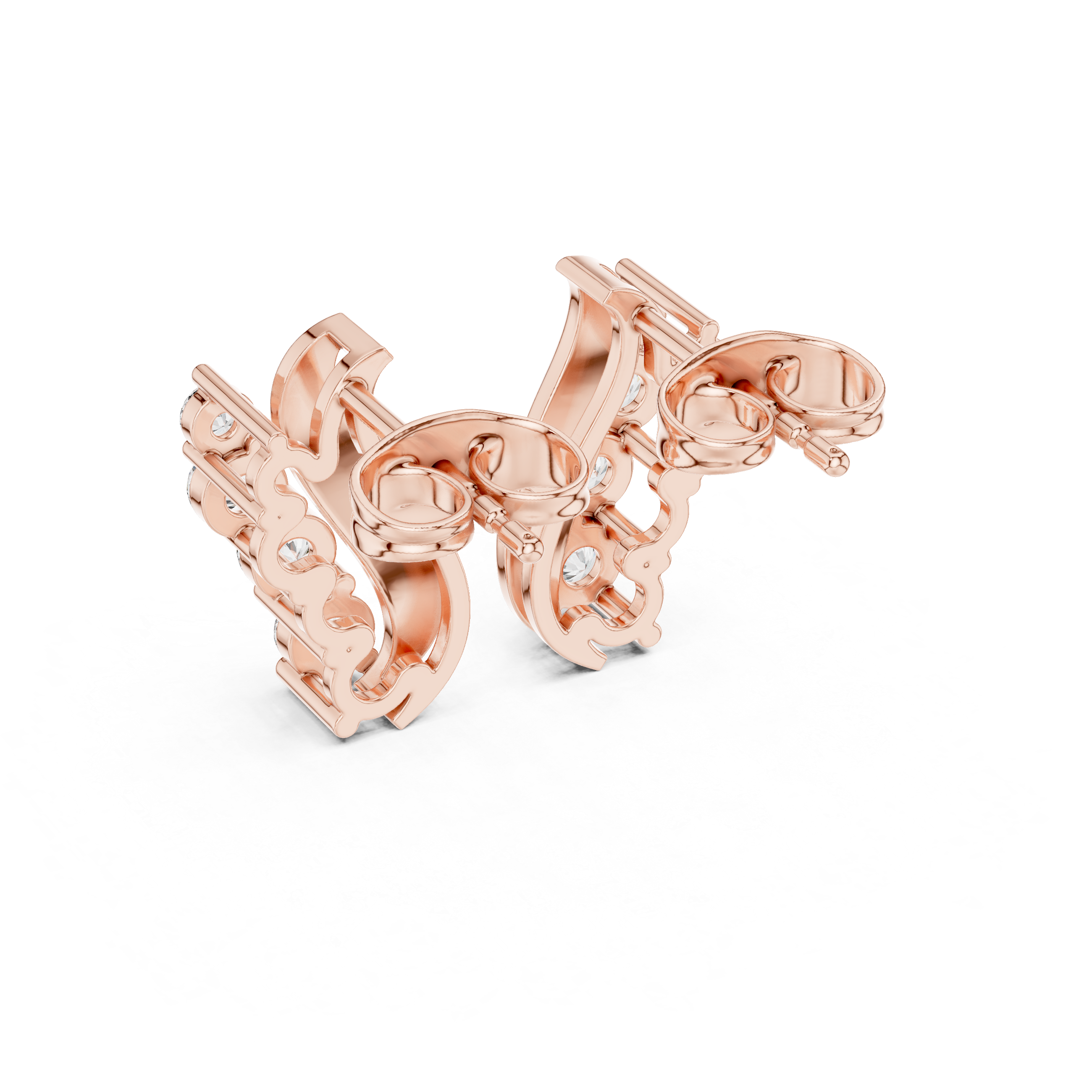 Elegant S-Curve Lab-Grown Diamond Designer Statement Ring