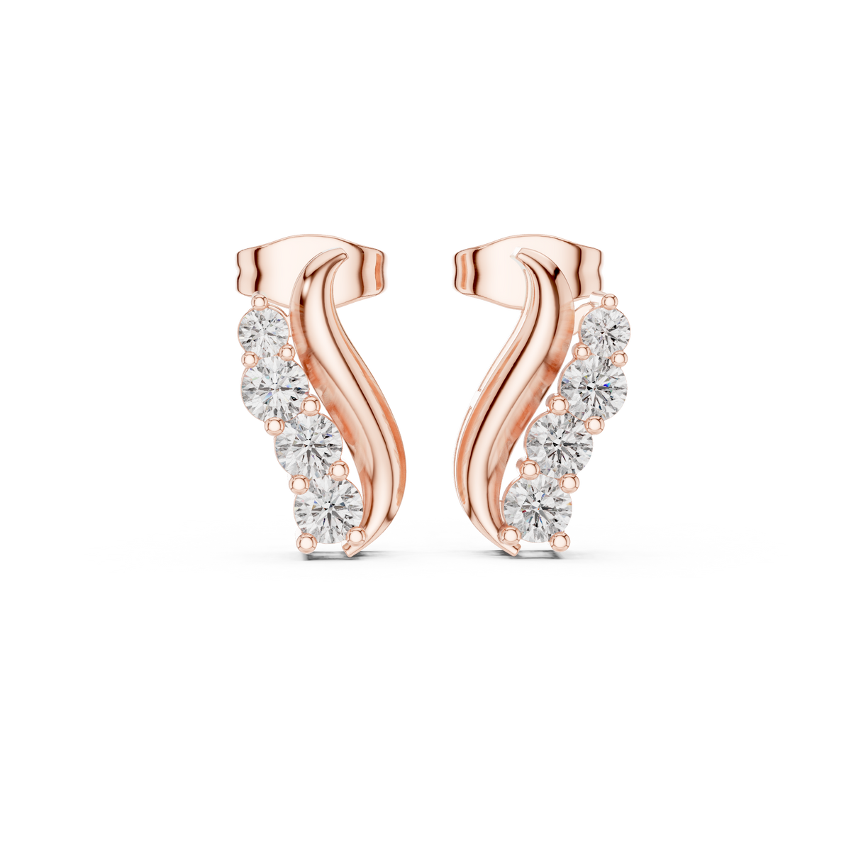 Elegant S-Curve Lab-Grown Diamond Designer Statement Ring