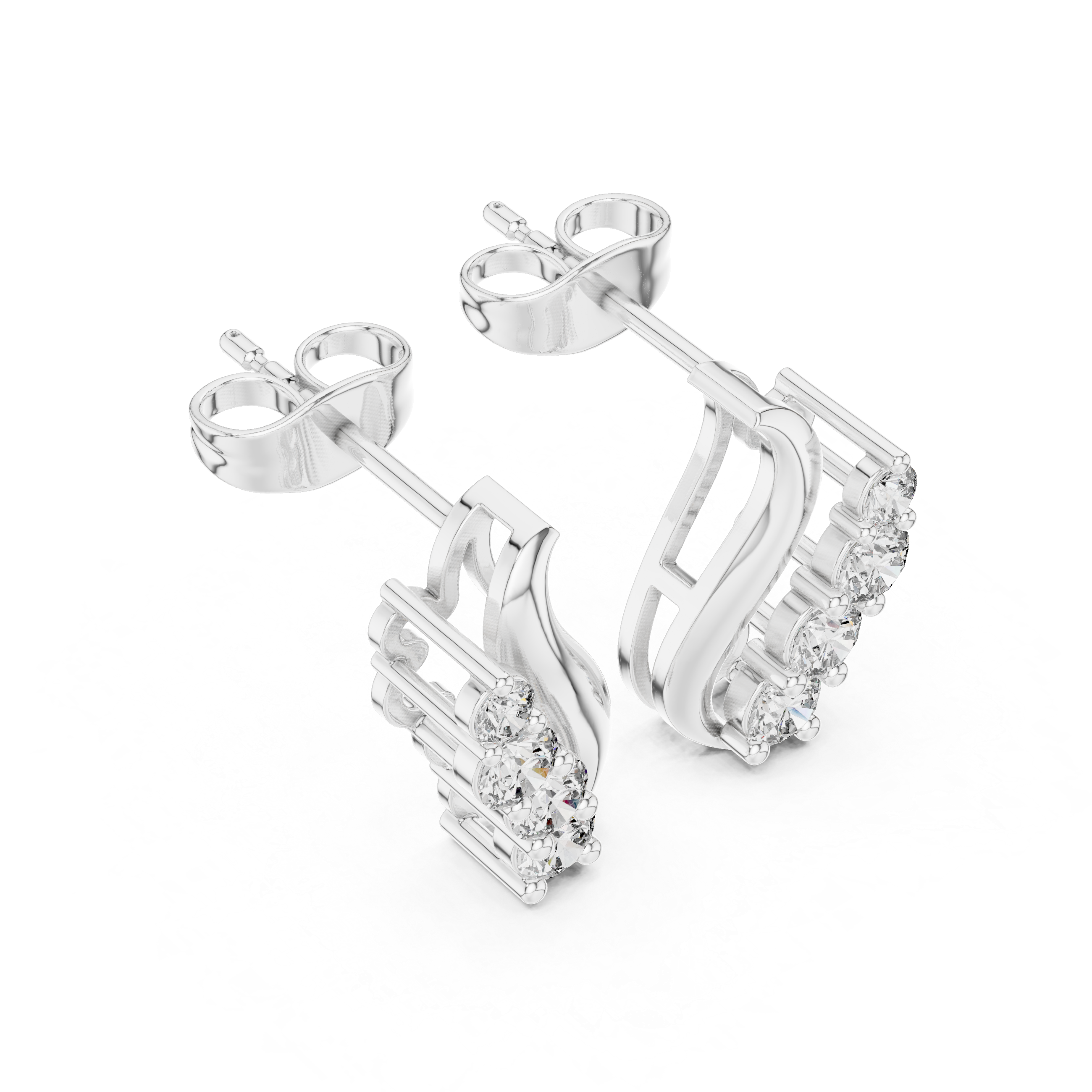 Elegant S-Curve Lab-Grown Diamond Designer Statement Ring