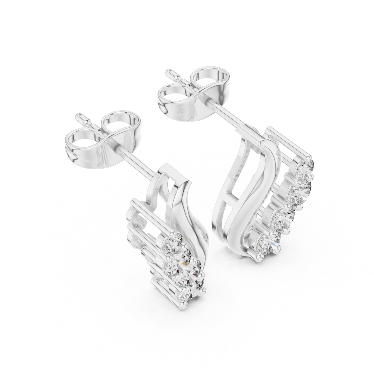 Elegant S-Curve Lab-Grown Diamond Designer Statement Ring