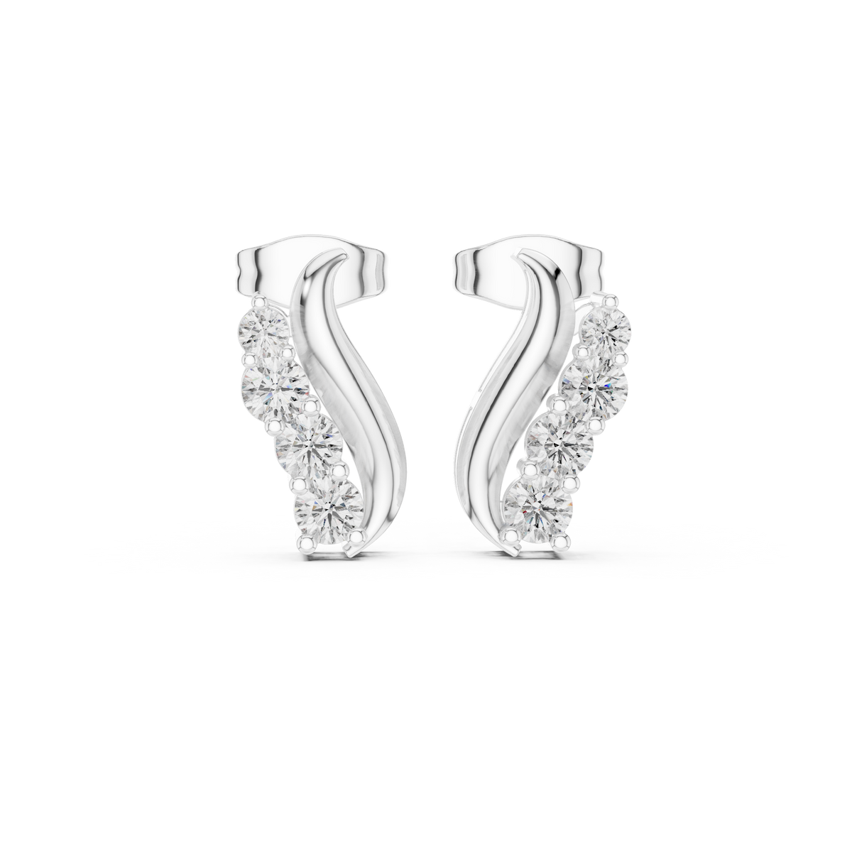 Elegant S-Curve Lab-Grown Diamond Designer Statement Ring