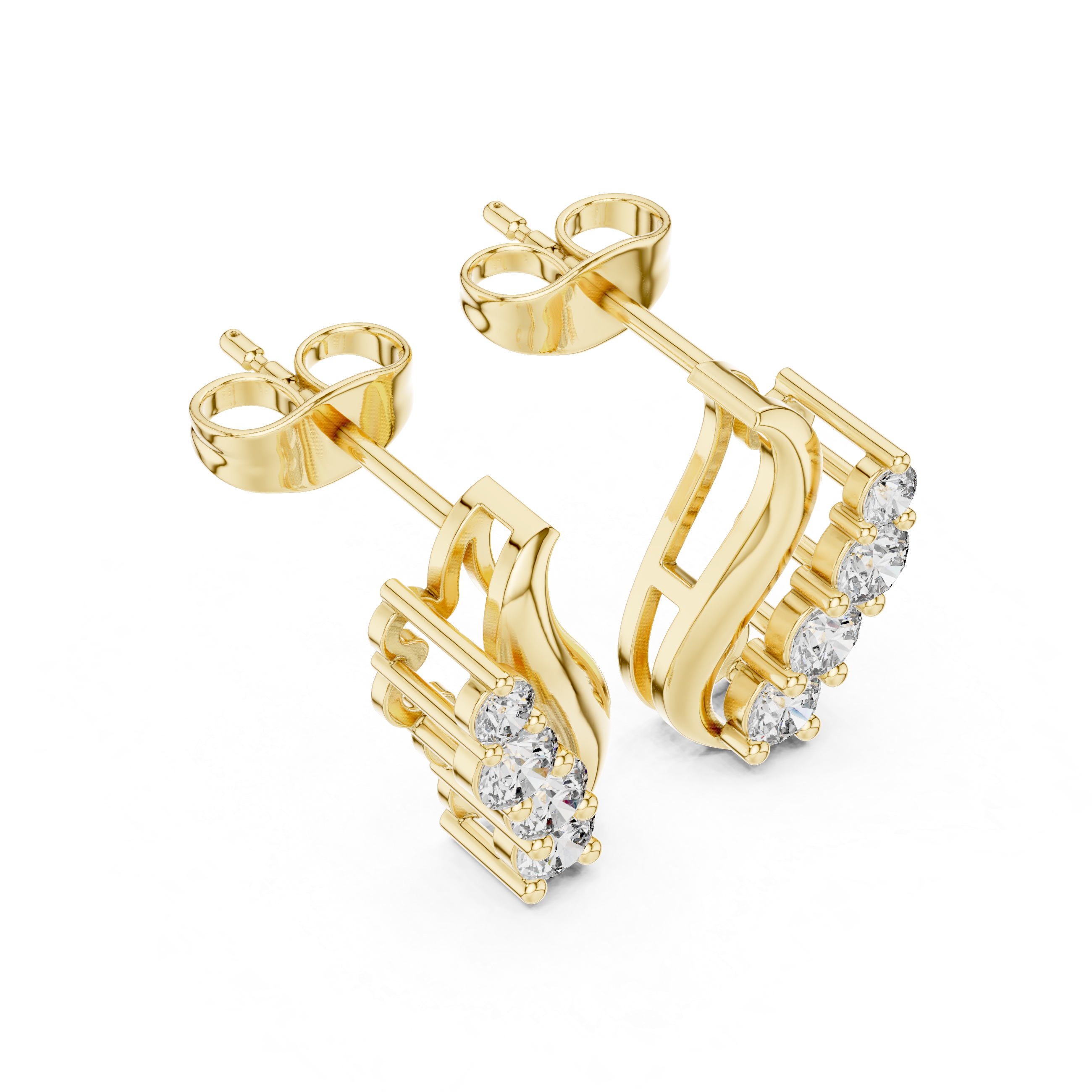 Elegant S-Curve Lab-Grown Diamond Designer Statement Ring