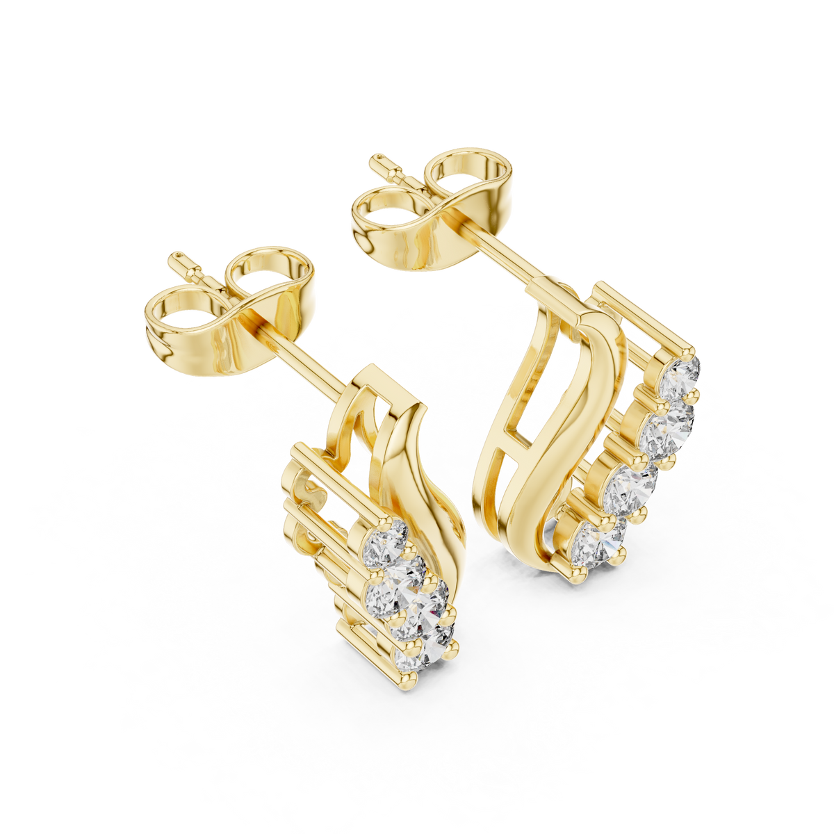 Elegant S-Curve Lab-Grown Diamond Designer Statement Ring