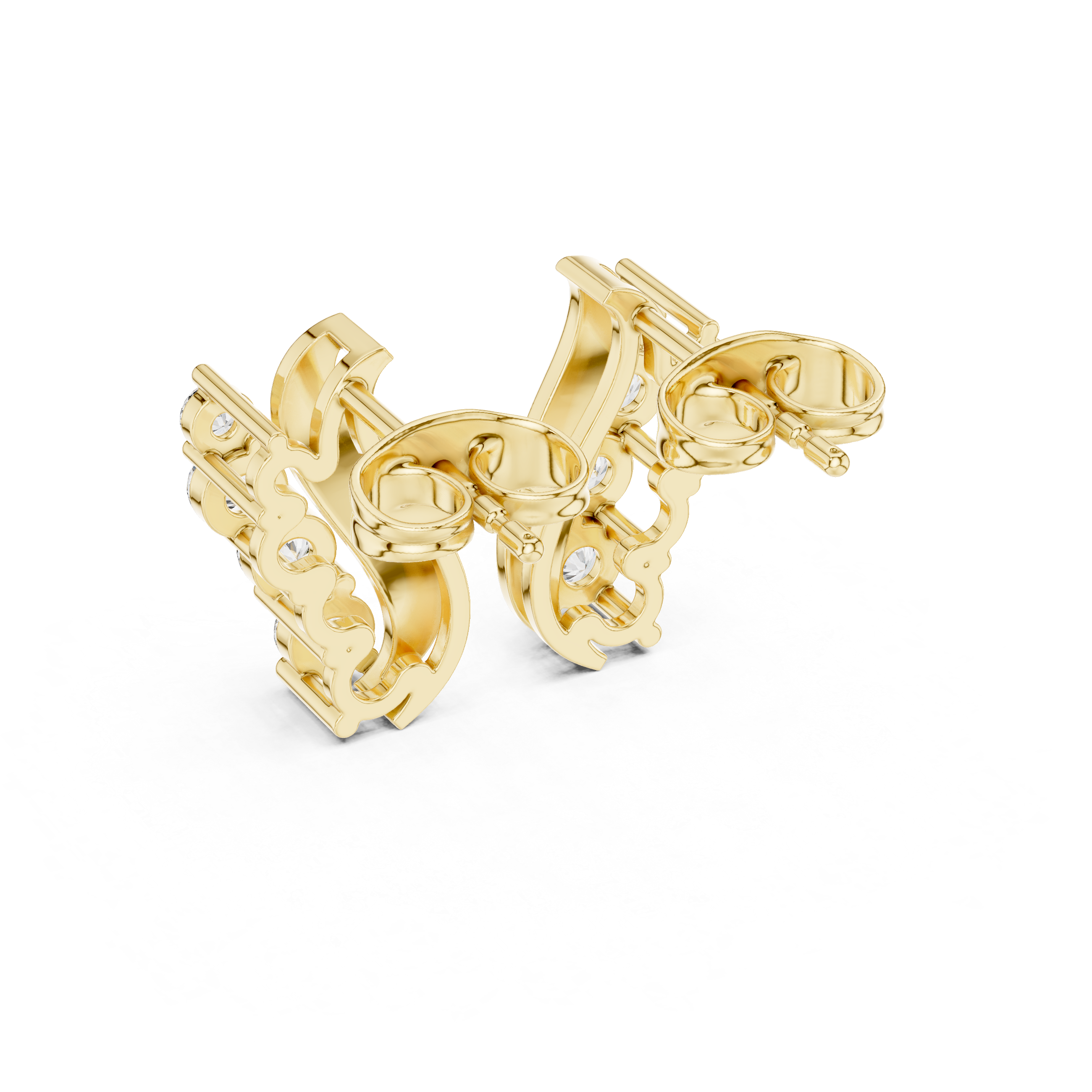 Elegant S-Curve Lab-Grown Diamond Designer Statement Ring