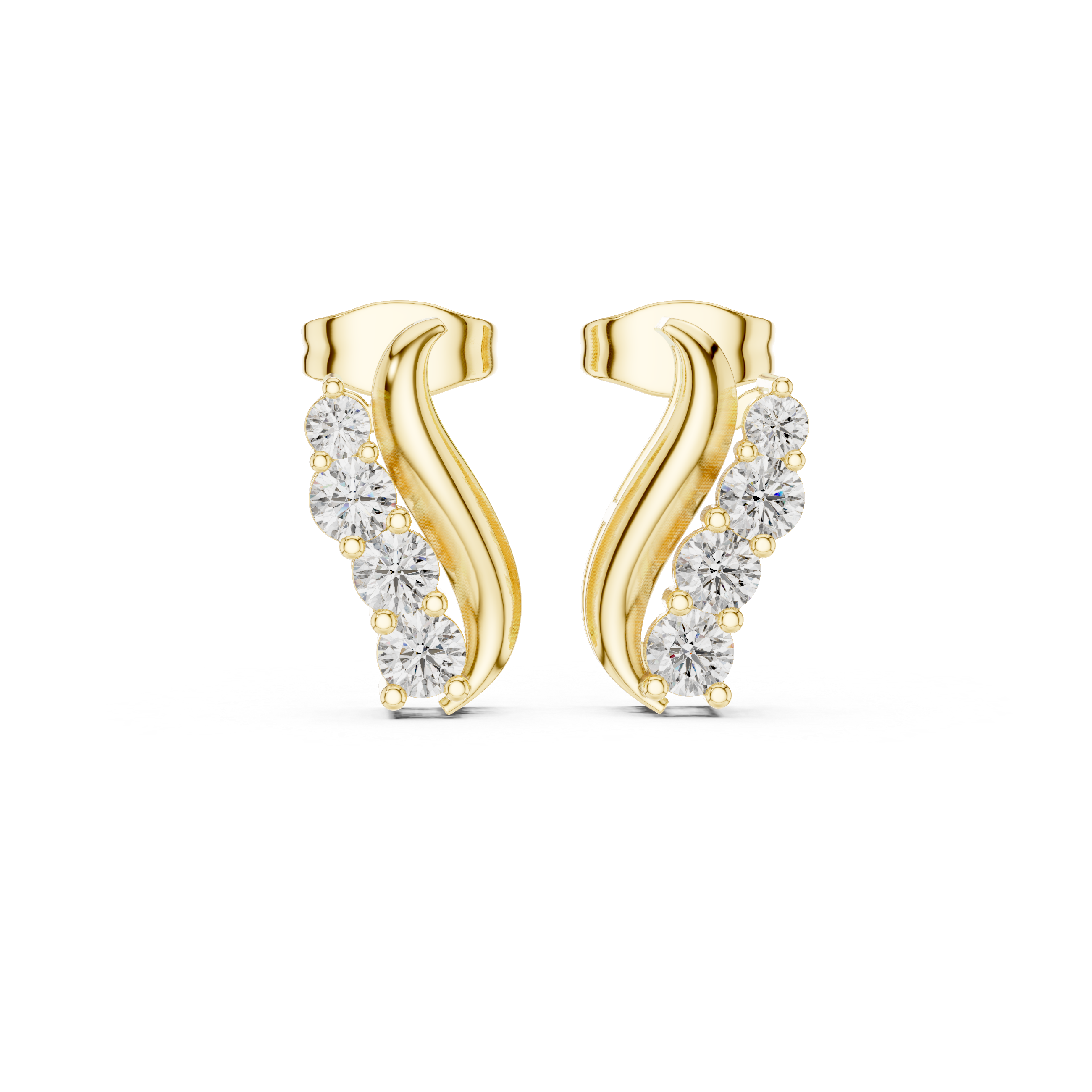 Elegant S-Curve Lab-Grown Diamond Designer Statement Ring