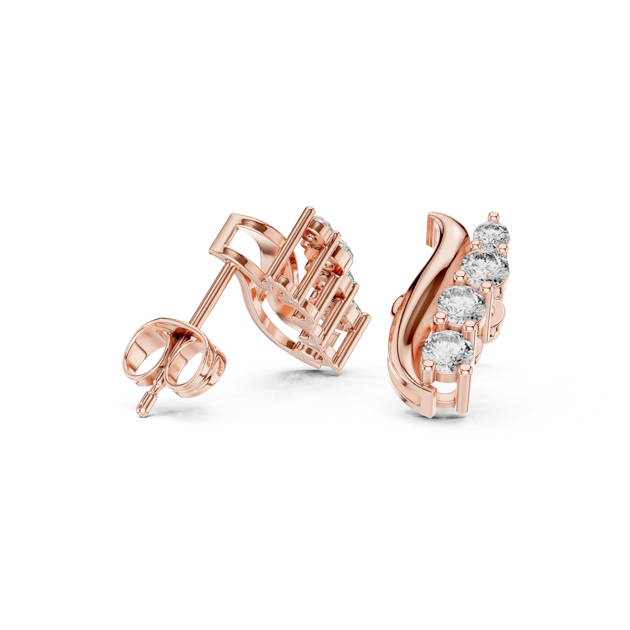 Elegant S-Curve Lab-Grown Diamond Designer Statement Ring