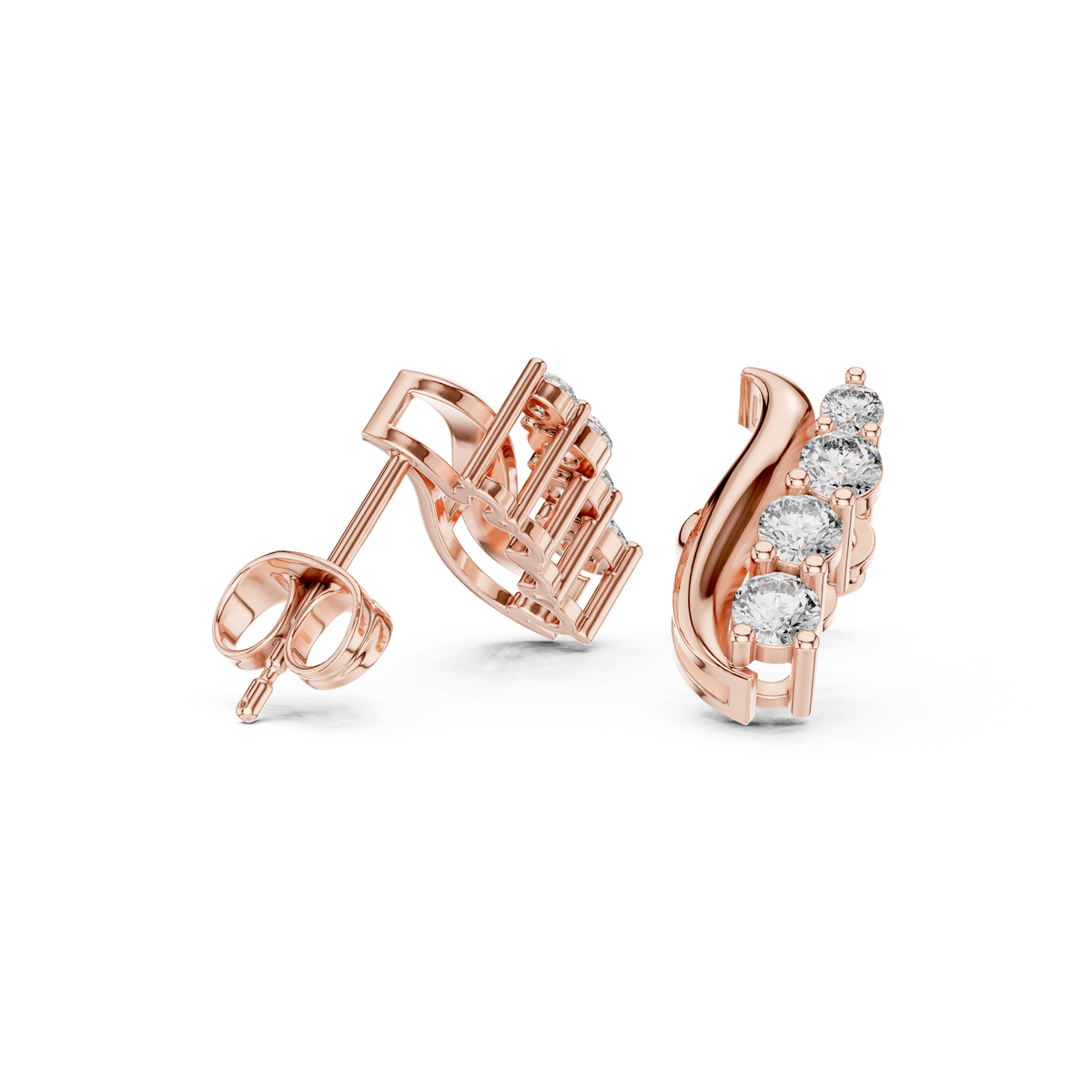 Elegant S-Curve Lab-Grown Diamond Designer Statement Ring