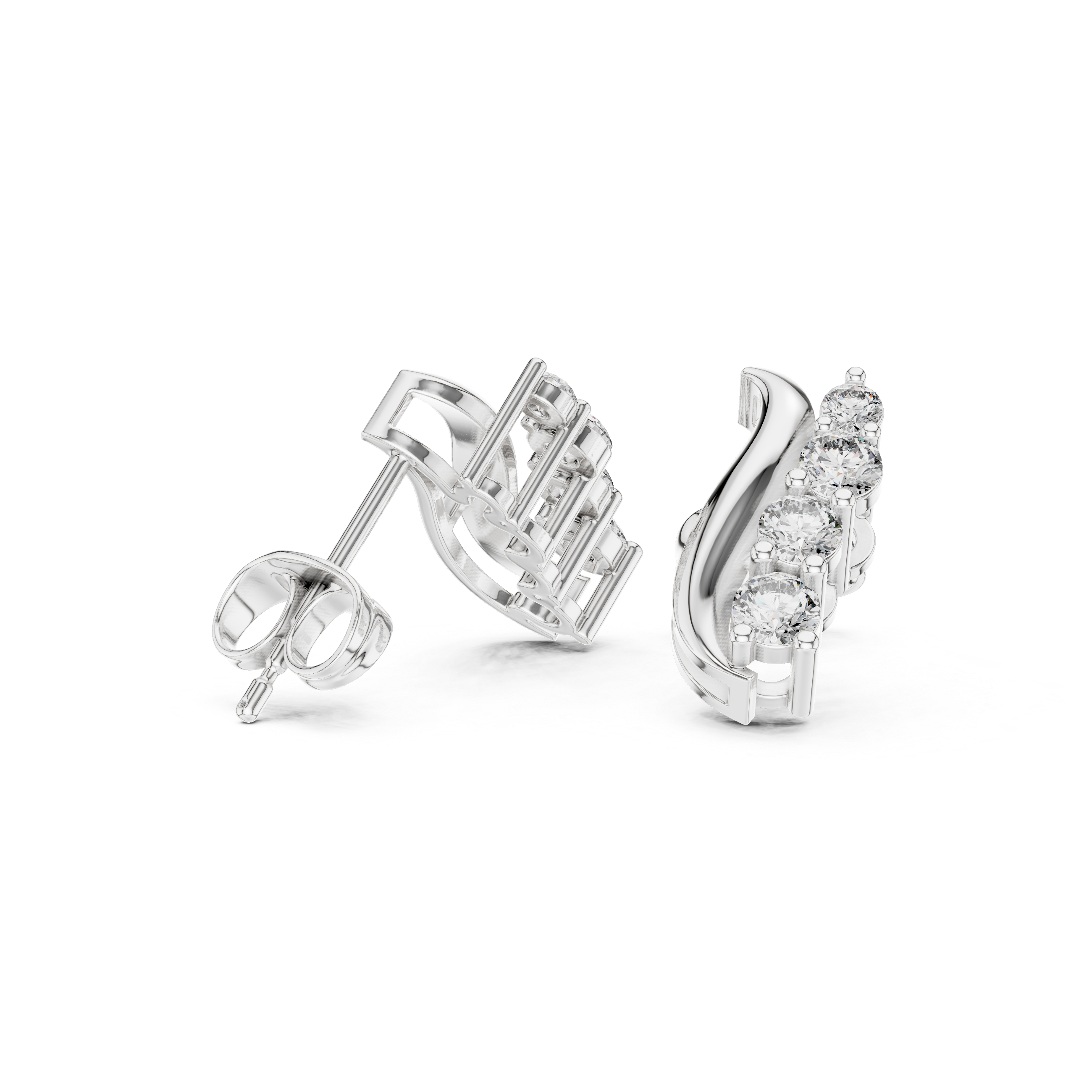 Elegant S-Curve Lab-Grown Diamond Designer Statement Ring