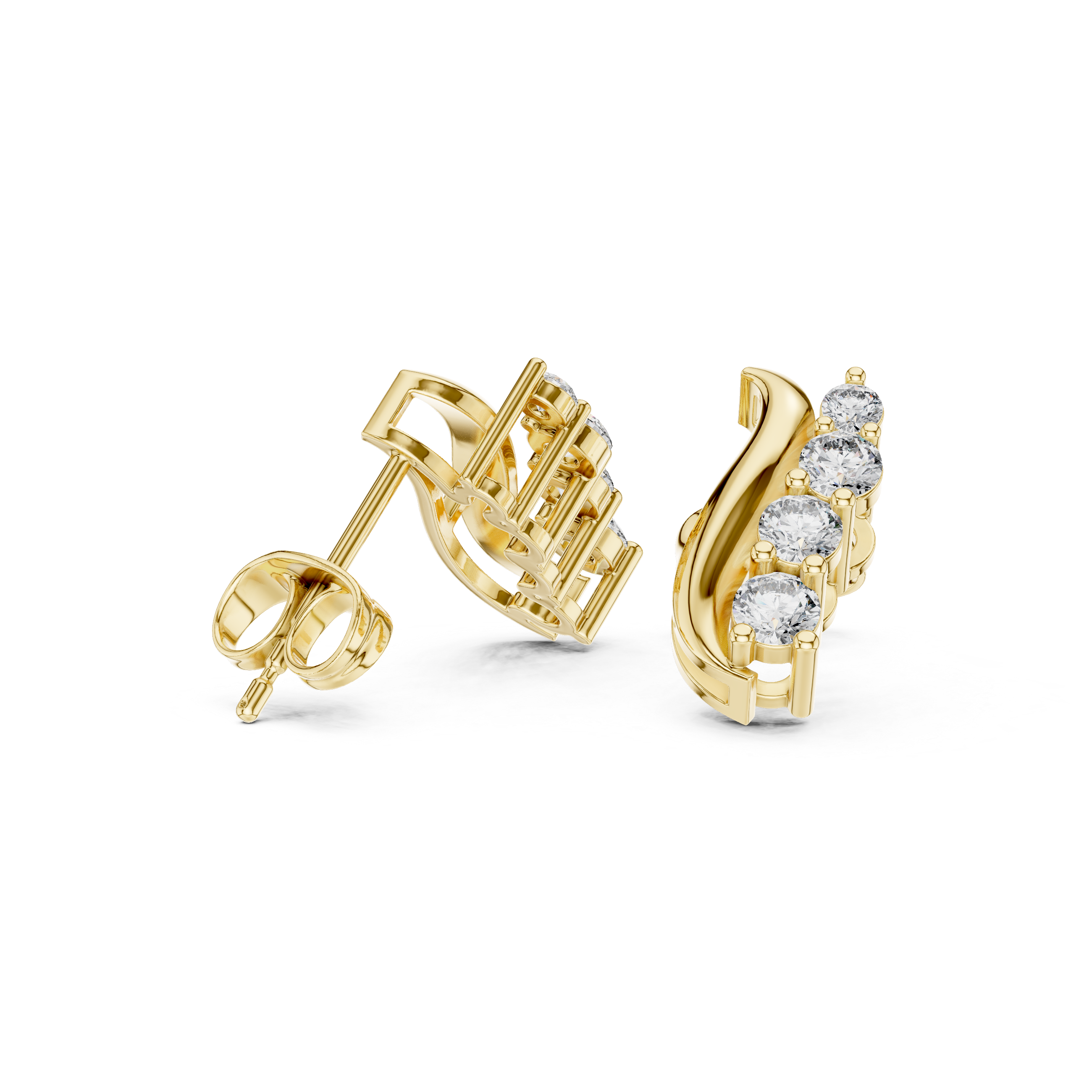 Elegant S-Curve Lab-Grown Diamond Designer Statement Ring