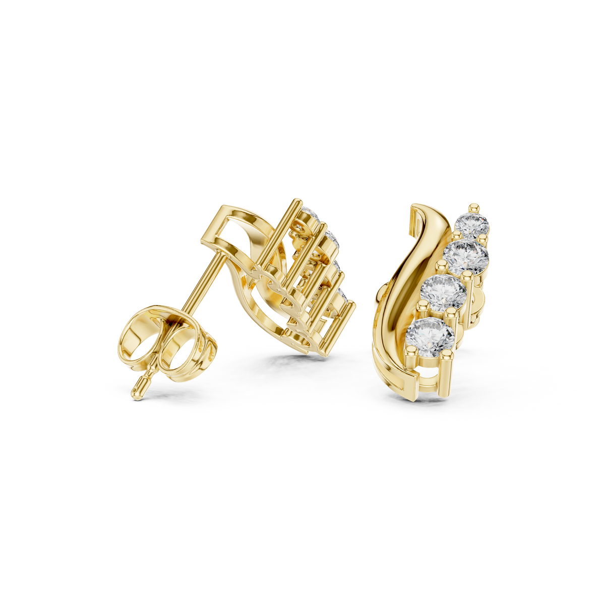 Elegant S-Curve Lab-Grown Diamond Designer Statement Ring