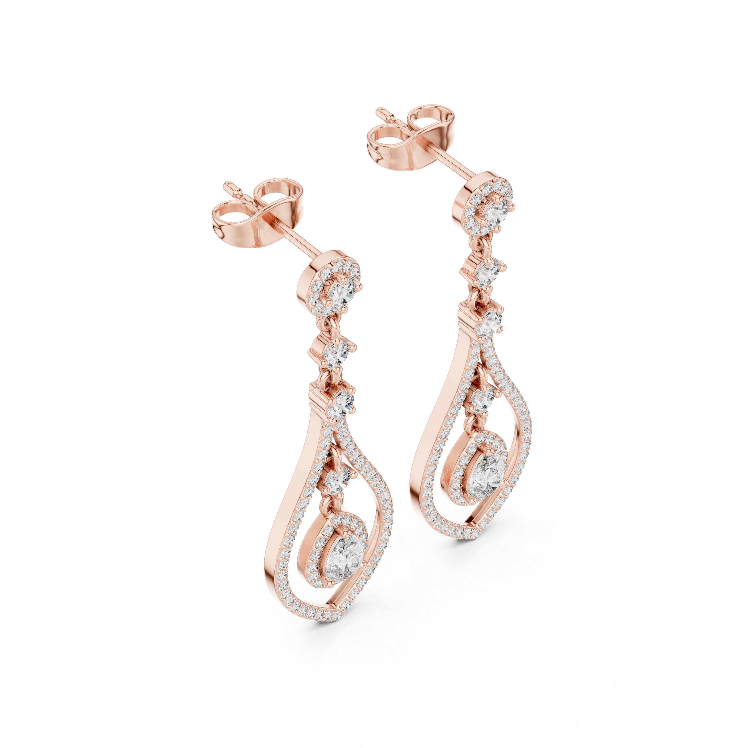 Luxury Diamond Tear Drop Earrings in 18K Gold