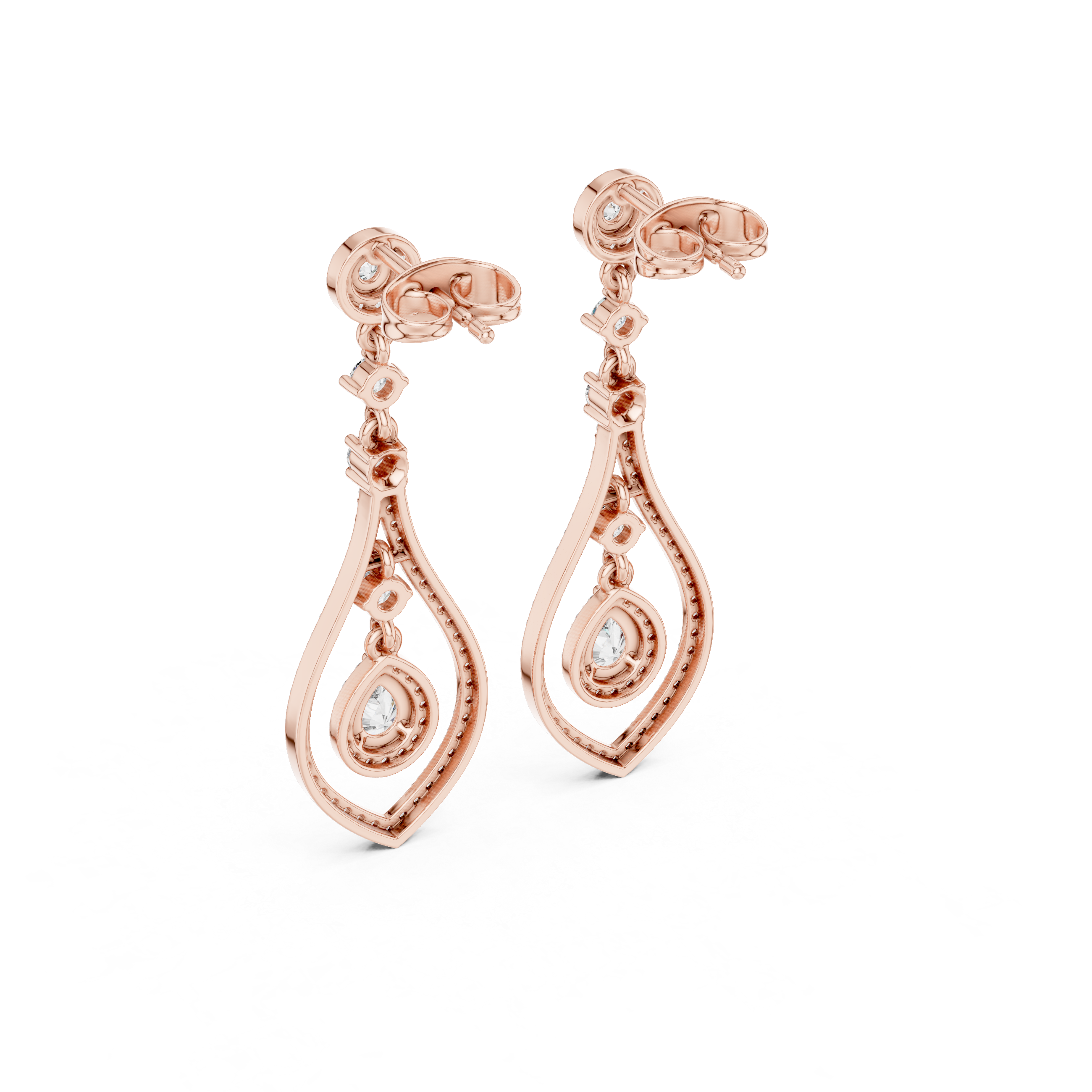 Luxury Diamond Tear Drop Earrings in 18K Gold