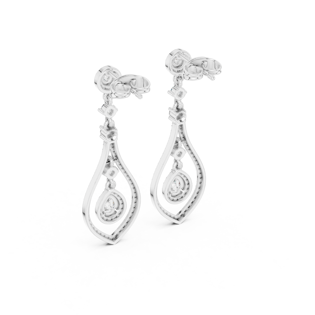 Luxury Diamond Tear Drop Earrings in 18K Gold