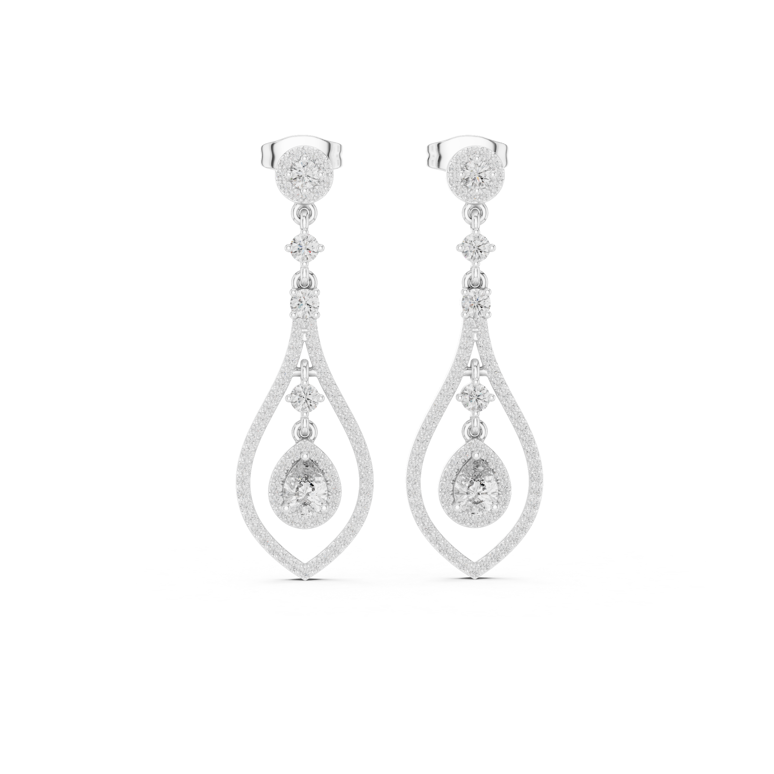 Luxury Diamond Tear Drop Earrings in 18K Gold