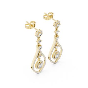 Luxury Diamond Tear Drop Earrings in 18K Gold