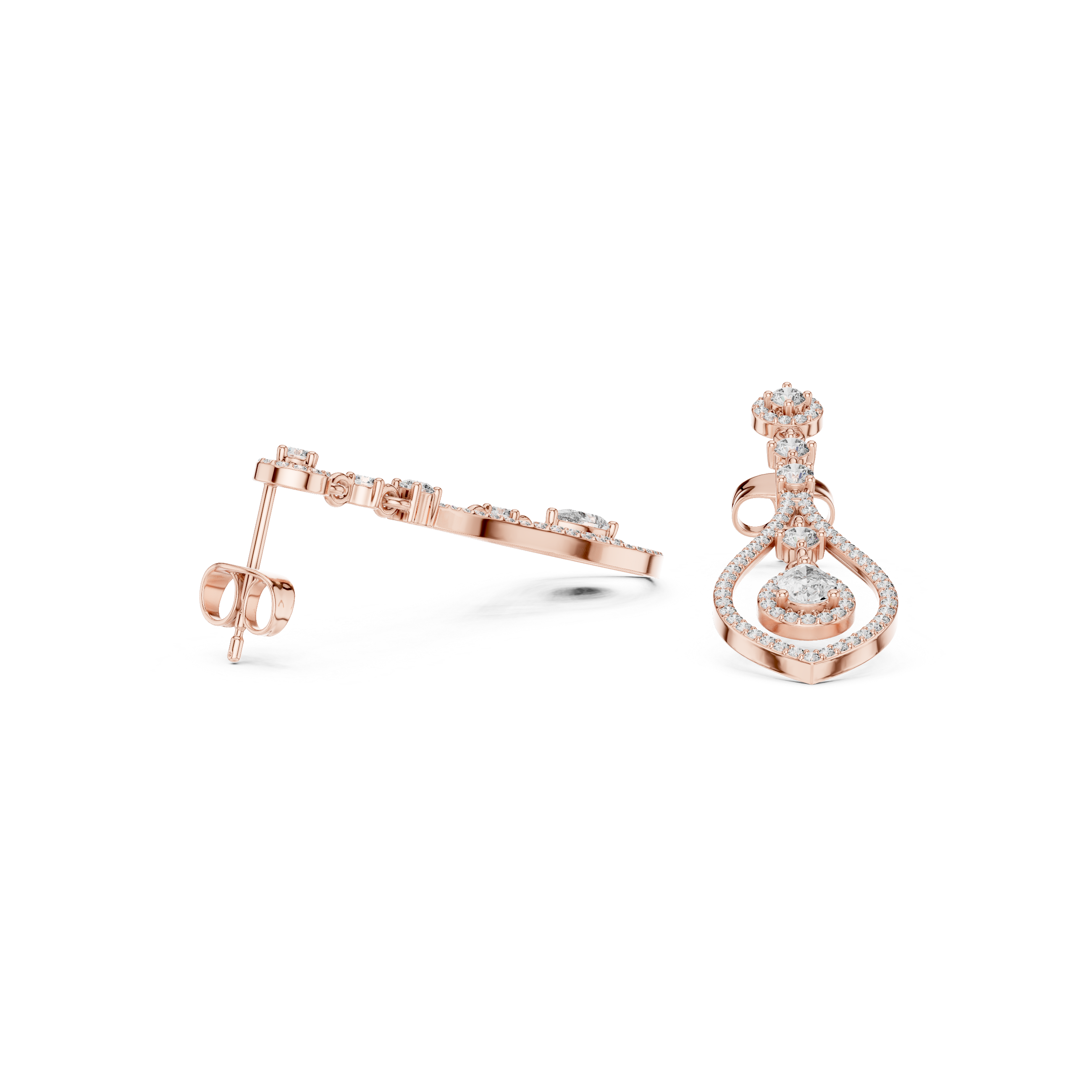 Luxury Diamond Tear Drop Earrings in 18K Gold