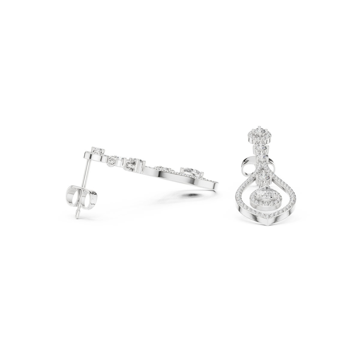 Luxury Diamond Tear Drop Earrings in 18K Gold