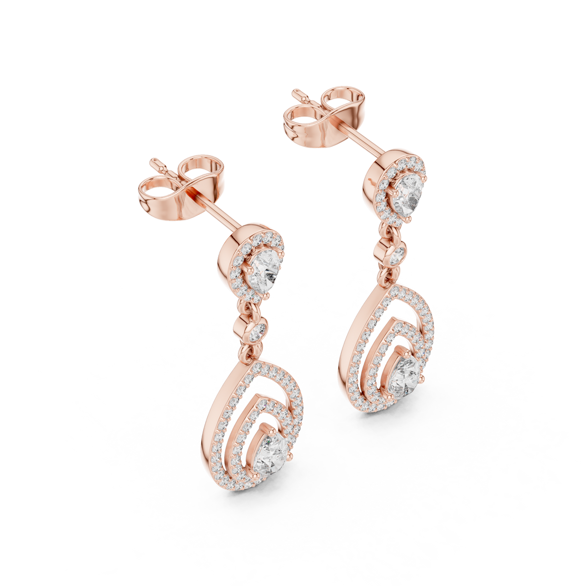 Luxury Pear Drop Diamond Earrings in 18K Gold