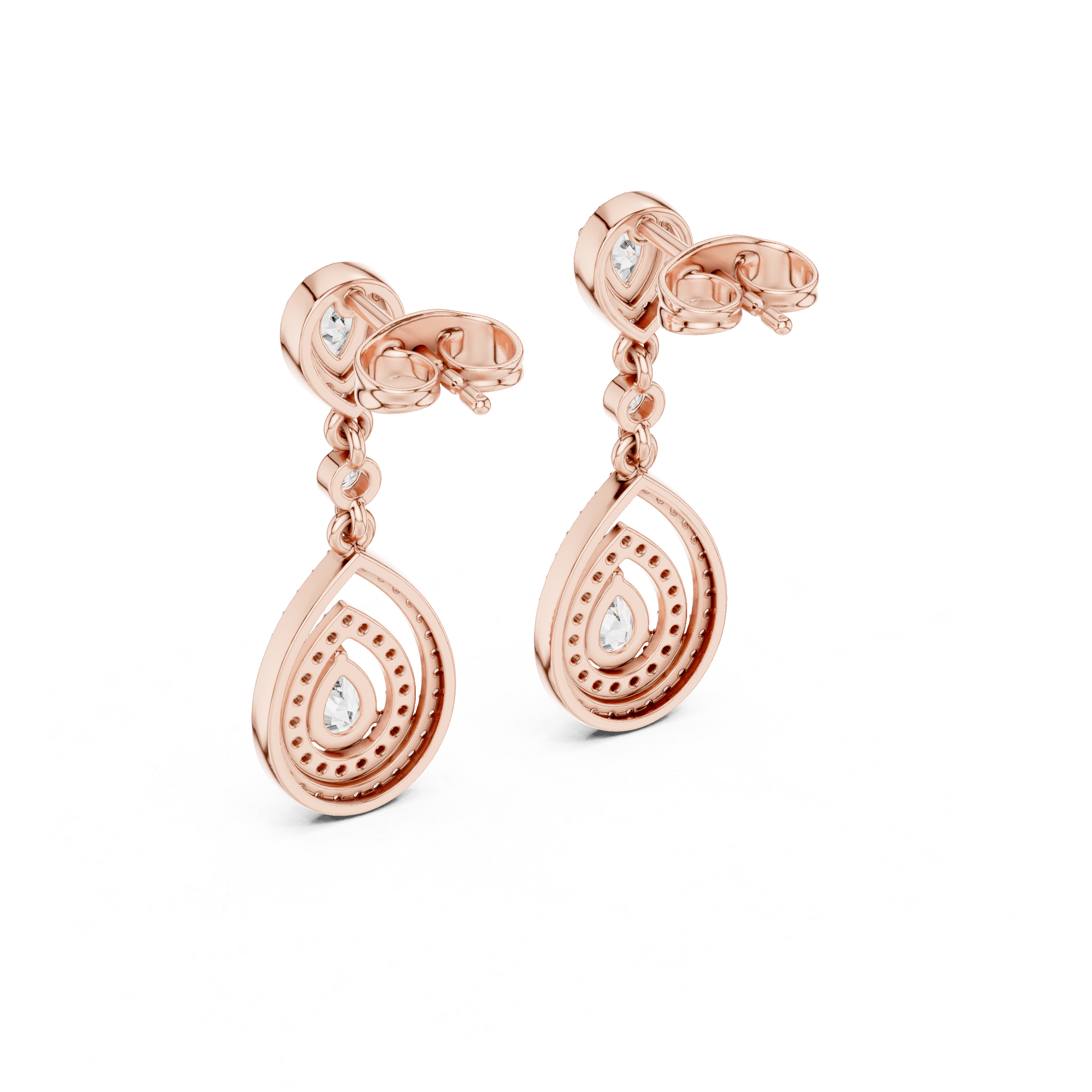 Luxury Pear Drop Diamond Earrings in 18K Gold