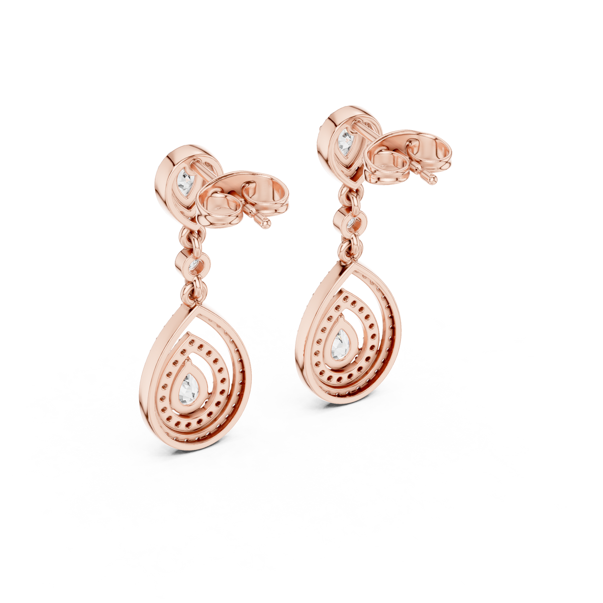 Luxury Pear Drop Diamond Earrings in 18K Gold