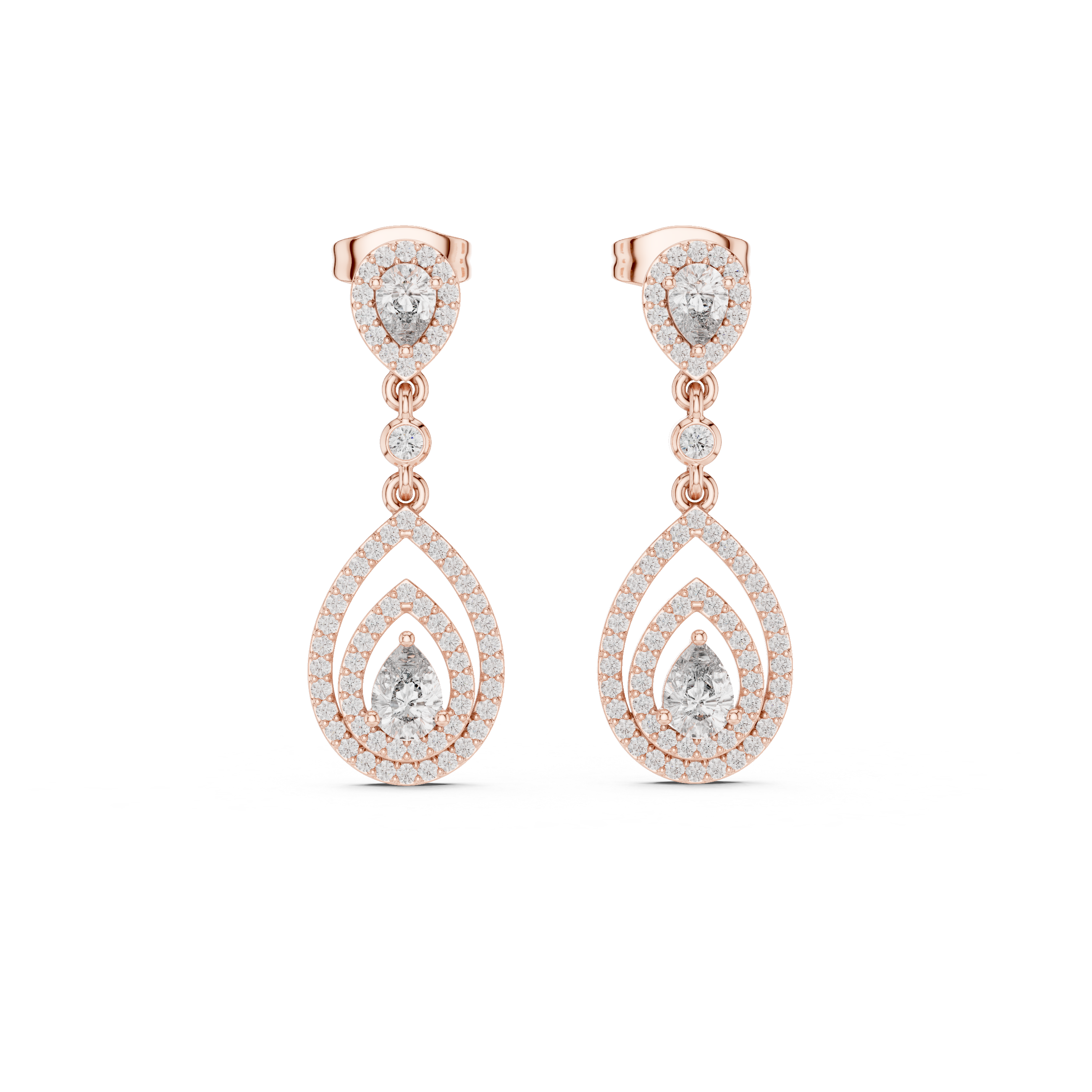 Luxury Pear Drop Diamond Earrings in 18K Gold