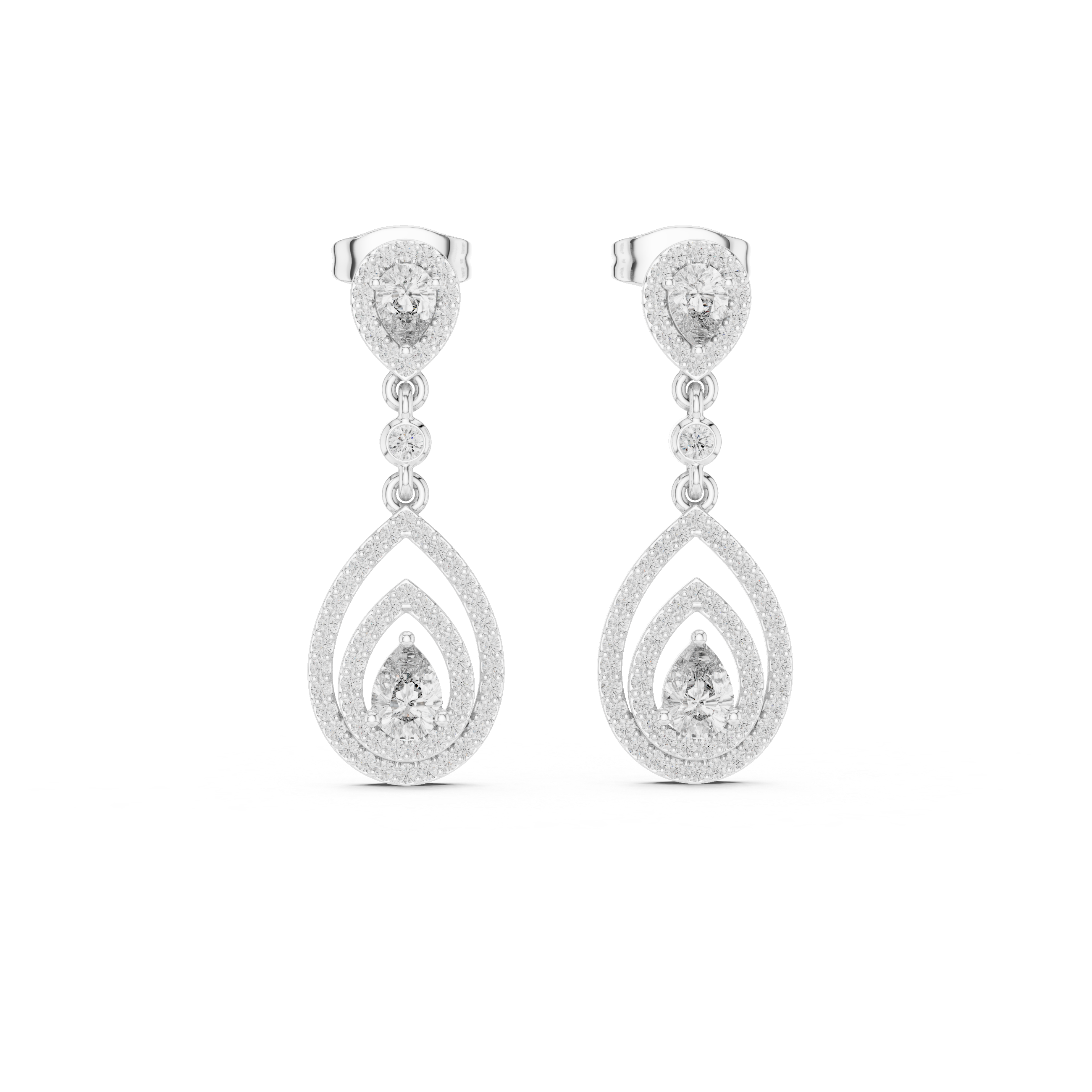 Luxury Pear Drop Diamond Earrings in 18K Gold