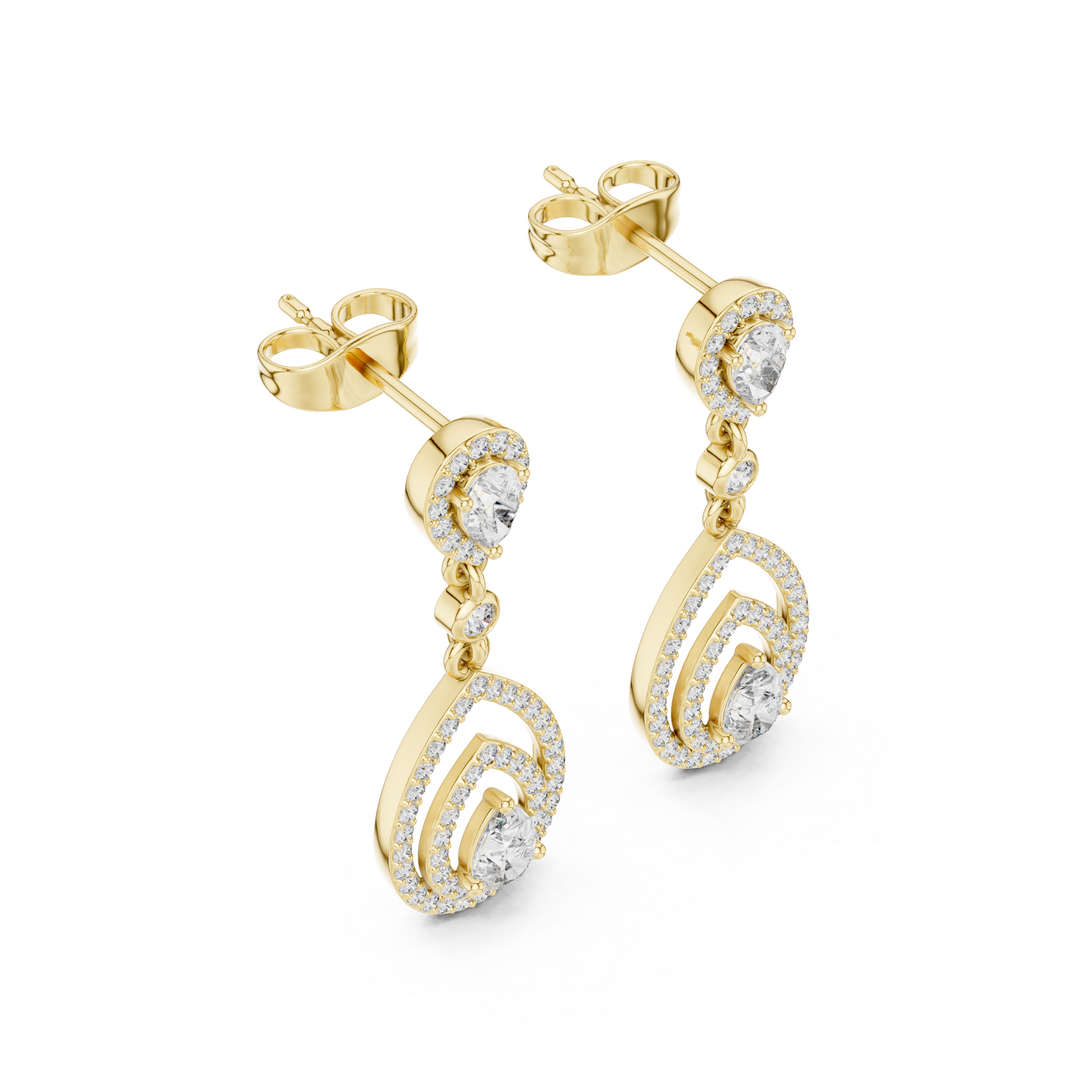 Luxury Pear Drop Diamond Earrings in 18K Gold