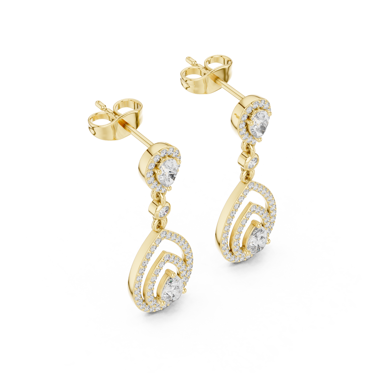 Luxury Pear Drop Diamond Earrings in 18K Gold