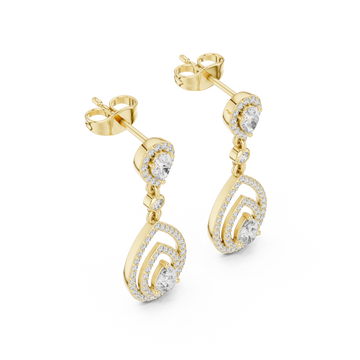 Luxury Pear Drop Diamond Earrings in 18K Gold