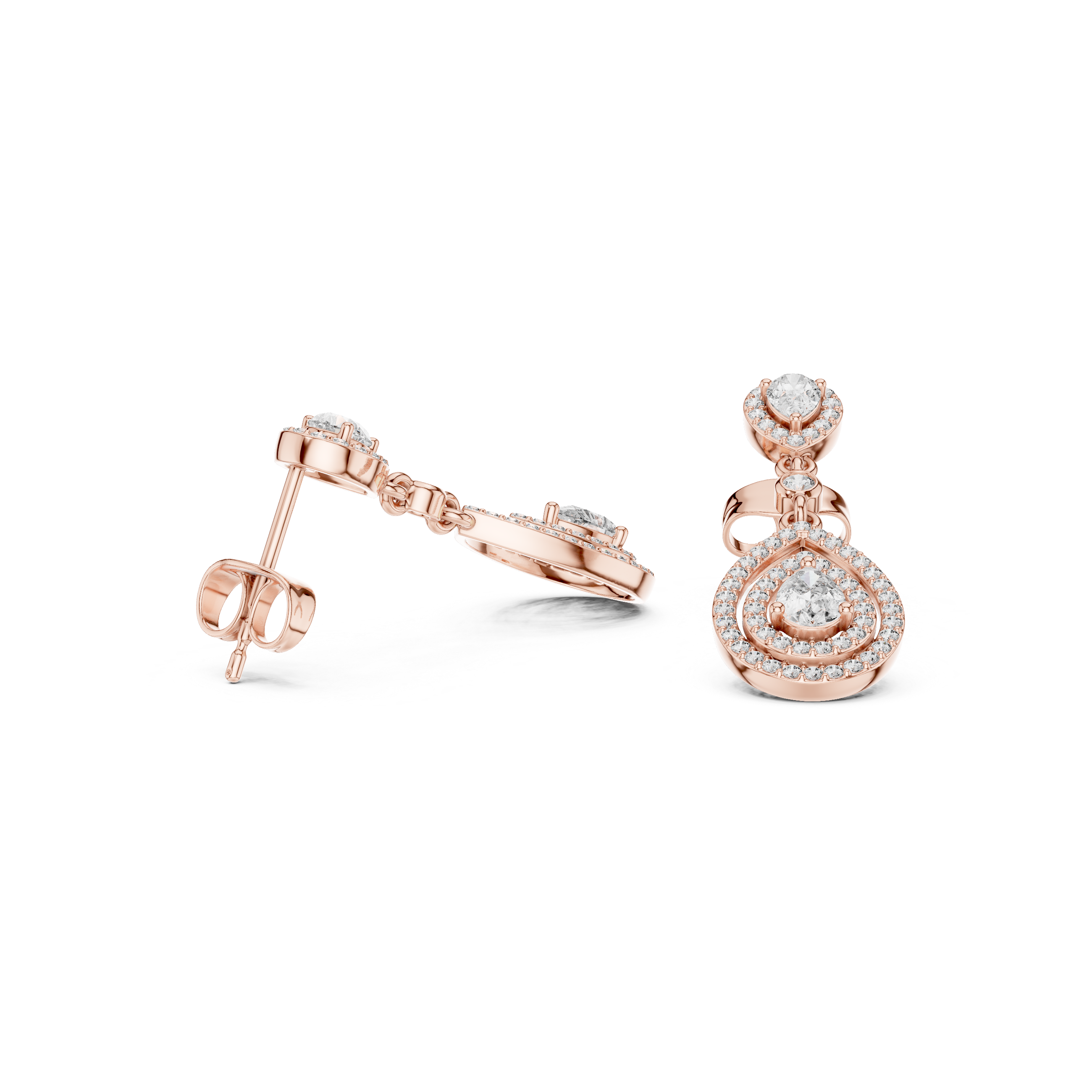 Luxury Pear Drop Diamond Earrings in 18K Gold