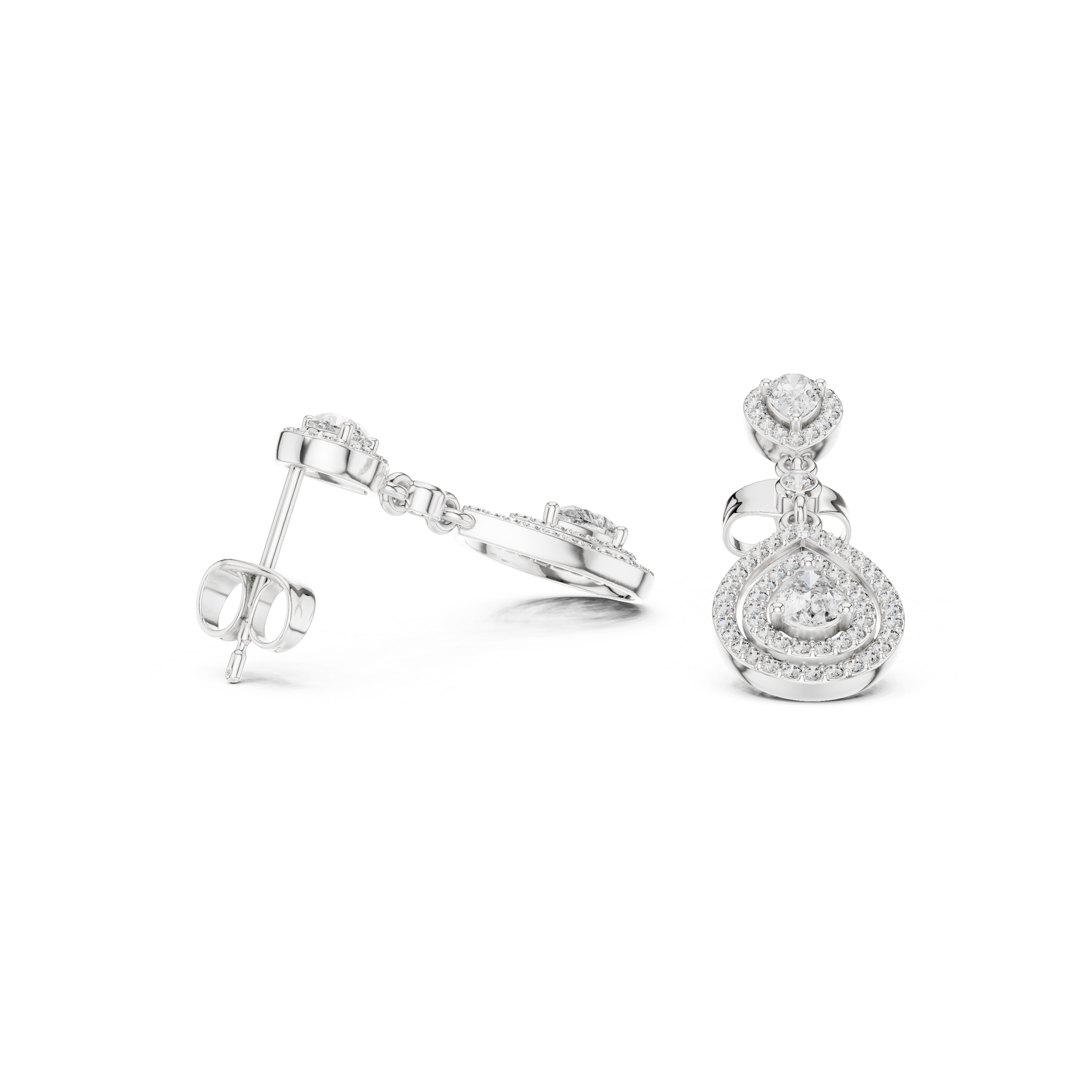 Luxury Pear Drop Diamond Earrings in 18K Gold