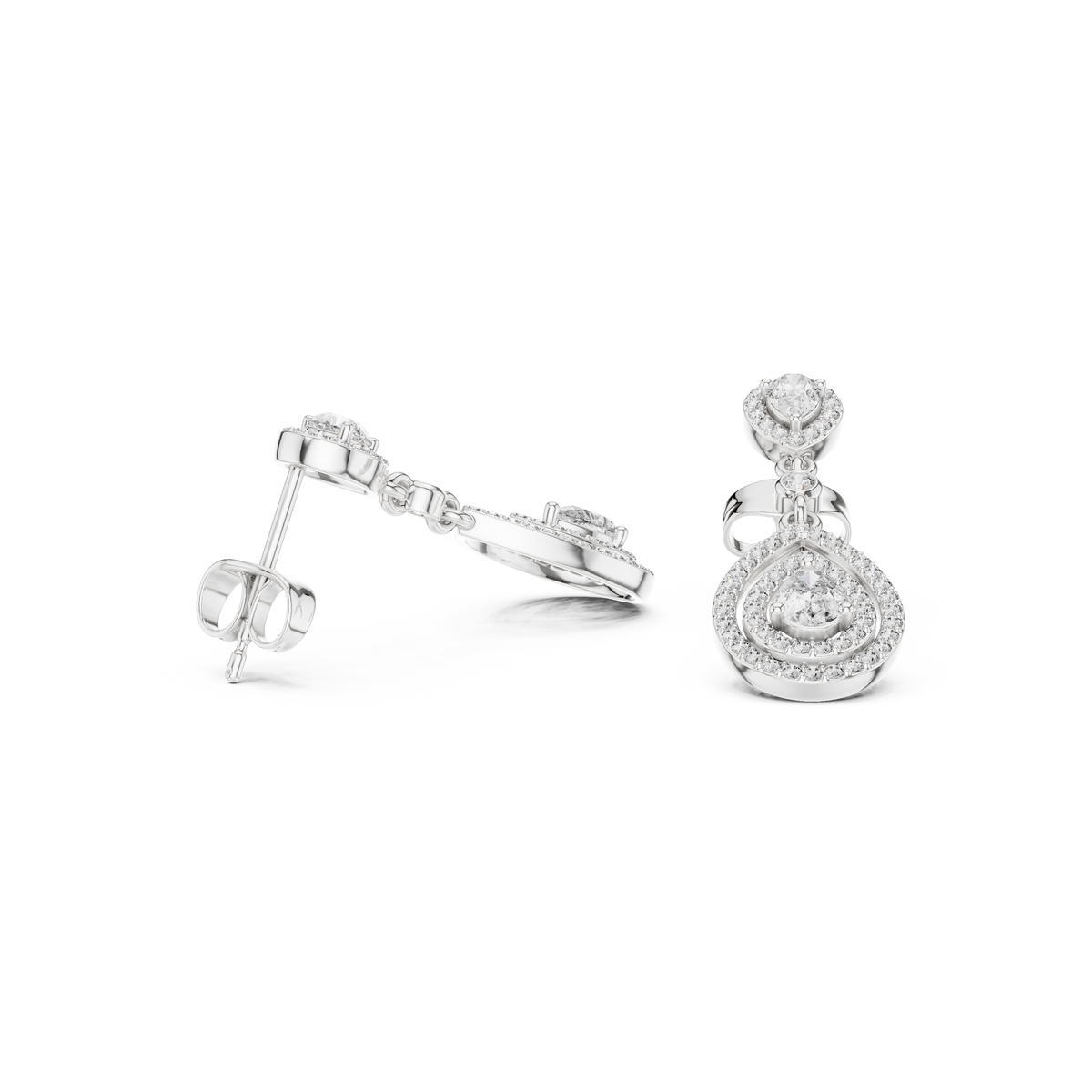 Luxury Pear Drop Diamond Earrings in 18K Gold