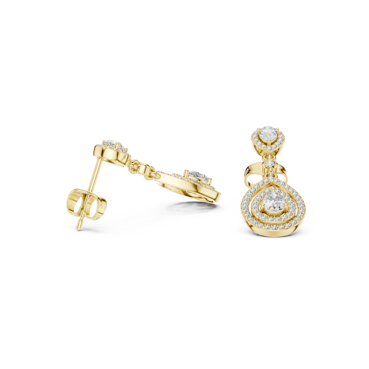 Luxury Pear Drop Diamond Earrings in 18K Gold