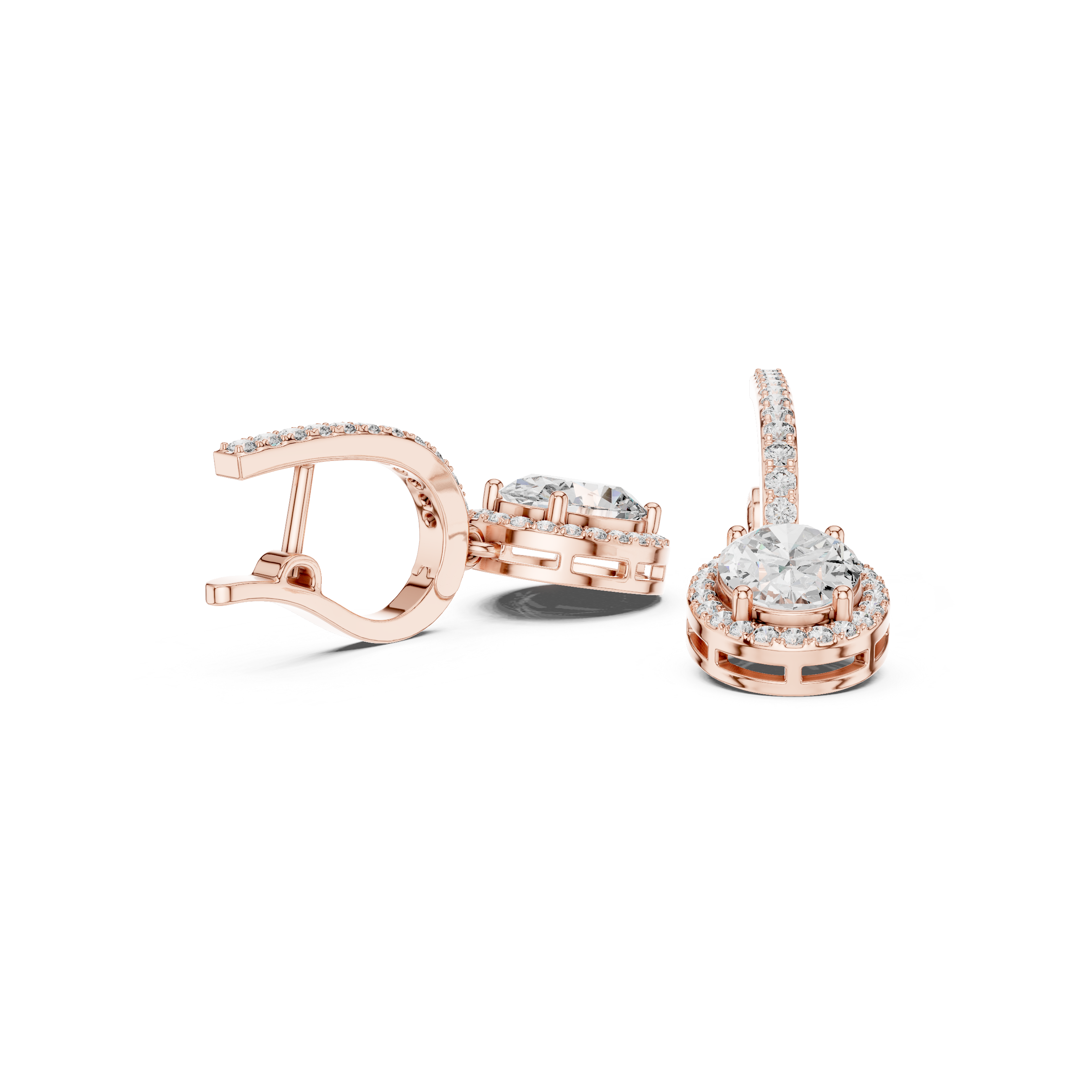 Luxury Oval Diamond Drop Earrings in 18K Gold